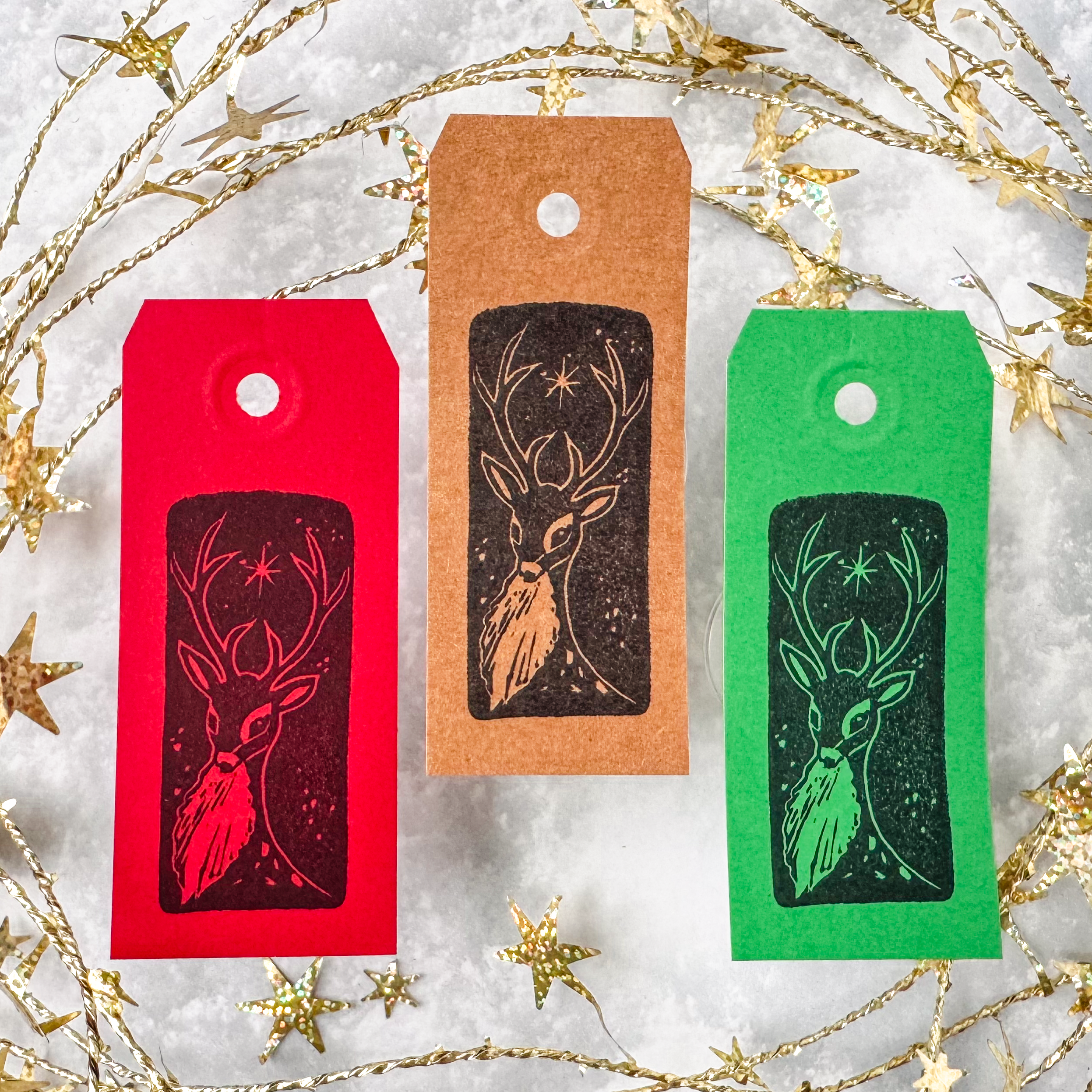 Illustration of a reindeer in a playful Christmas style