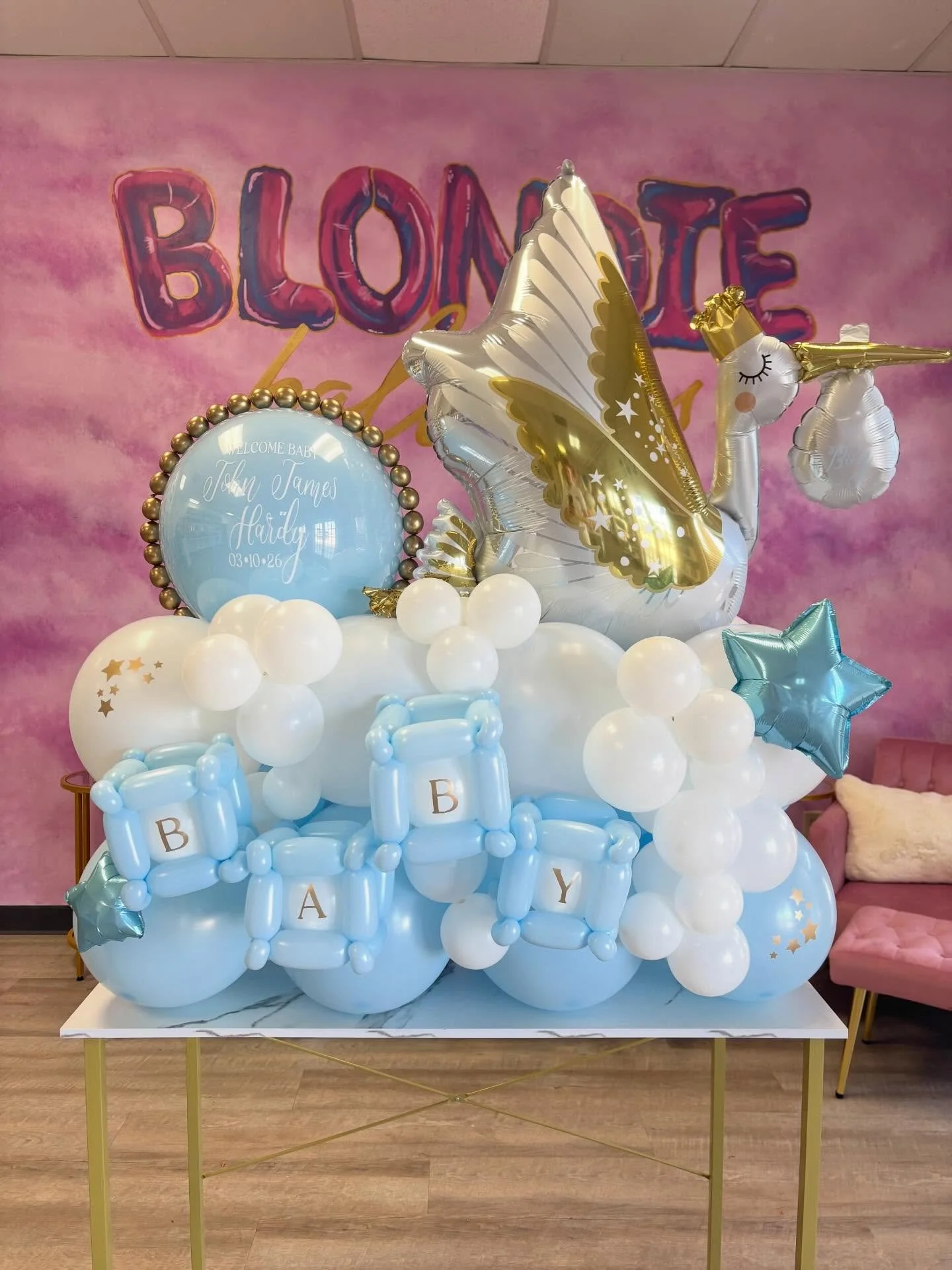 Welcoming baby John James ☁️🩵🍼

#blondieballoons #balloonstack #welcomebabyballoons #babyboyballoons #balloonblocks
