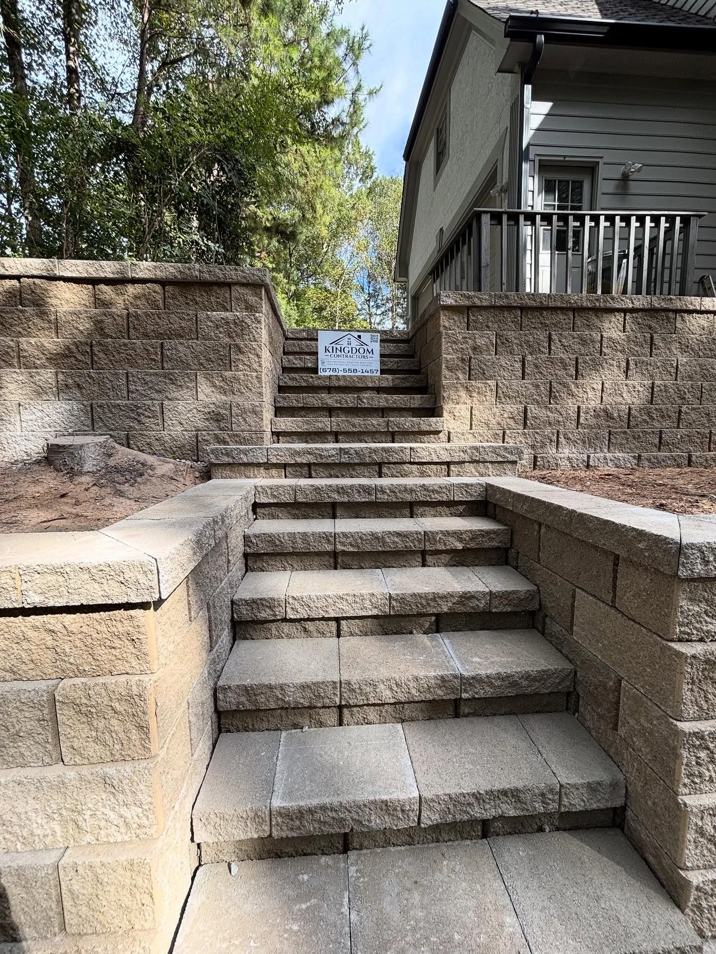 &ldquo;Block by block, built with precision and dedication retaining wall completed with quality you can trust. 💪🏾
📞 Retaining walls &amp; concrete: 404-285-5780

🏠 Residential &amp; Commercial Roofing: 678-558-1457
Kingdom Contractors LLC where 