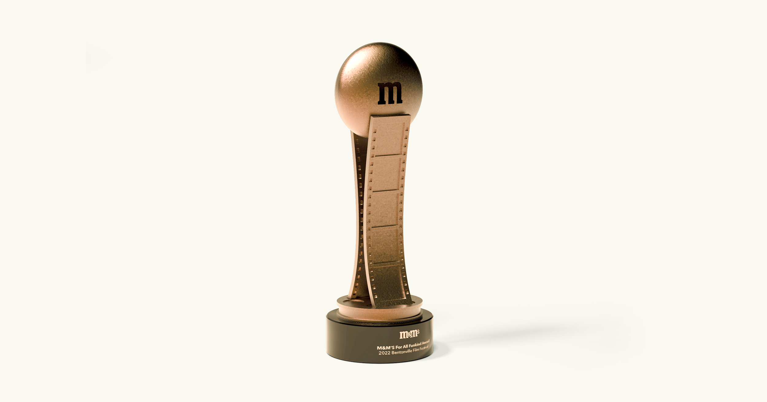 Custom corporate bronze trophy award for M&Ms, by Bennet Awards