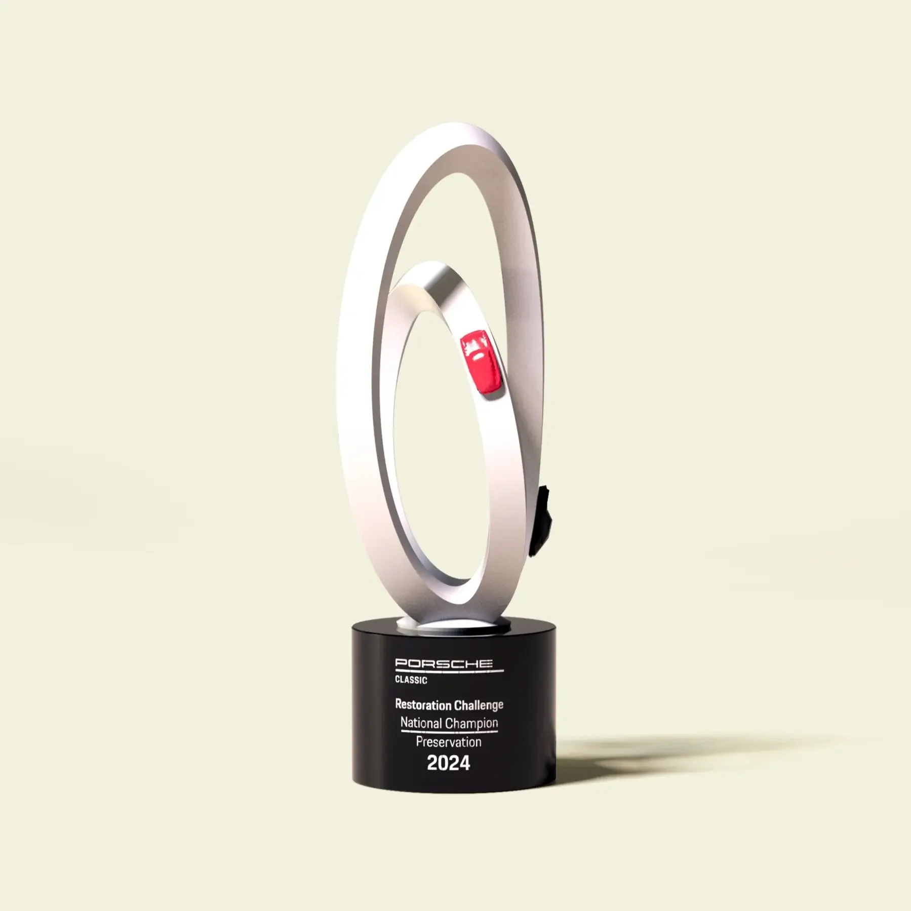 Custom sculpture corporate award for Porsche automotive, by Bennett Awards