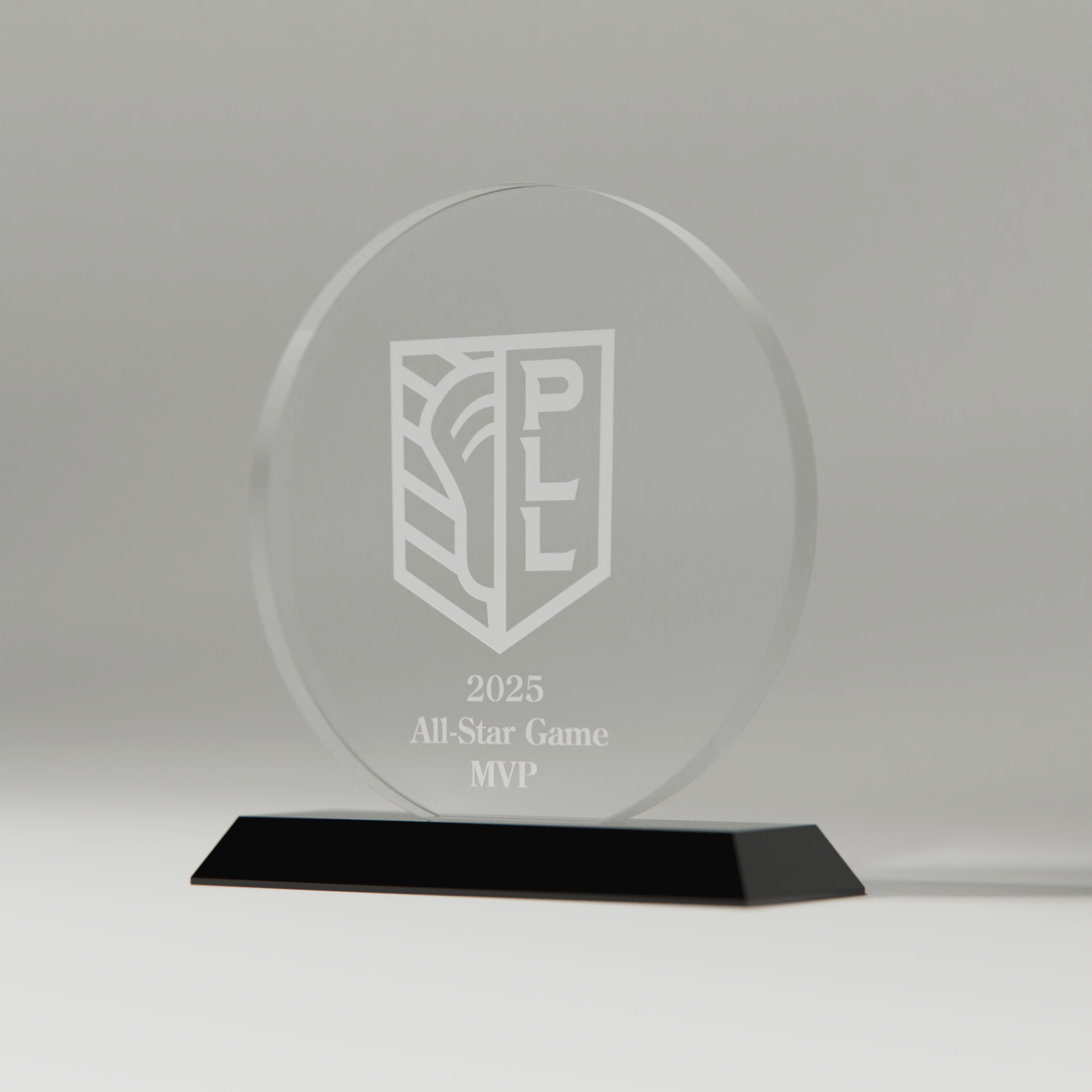 2025 Premier Lacrosse League MVP Custom Acrylic Trophy by Bennett Awards