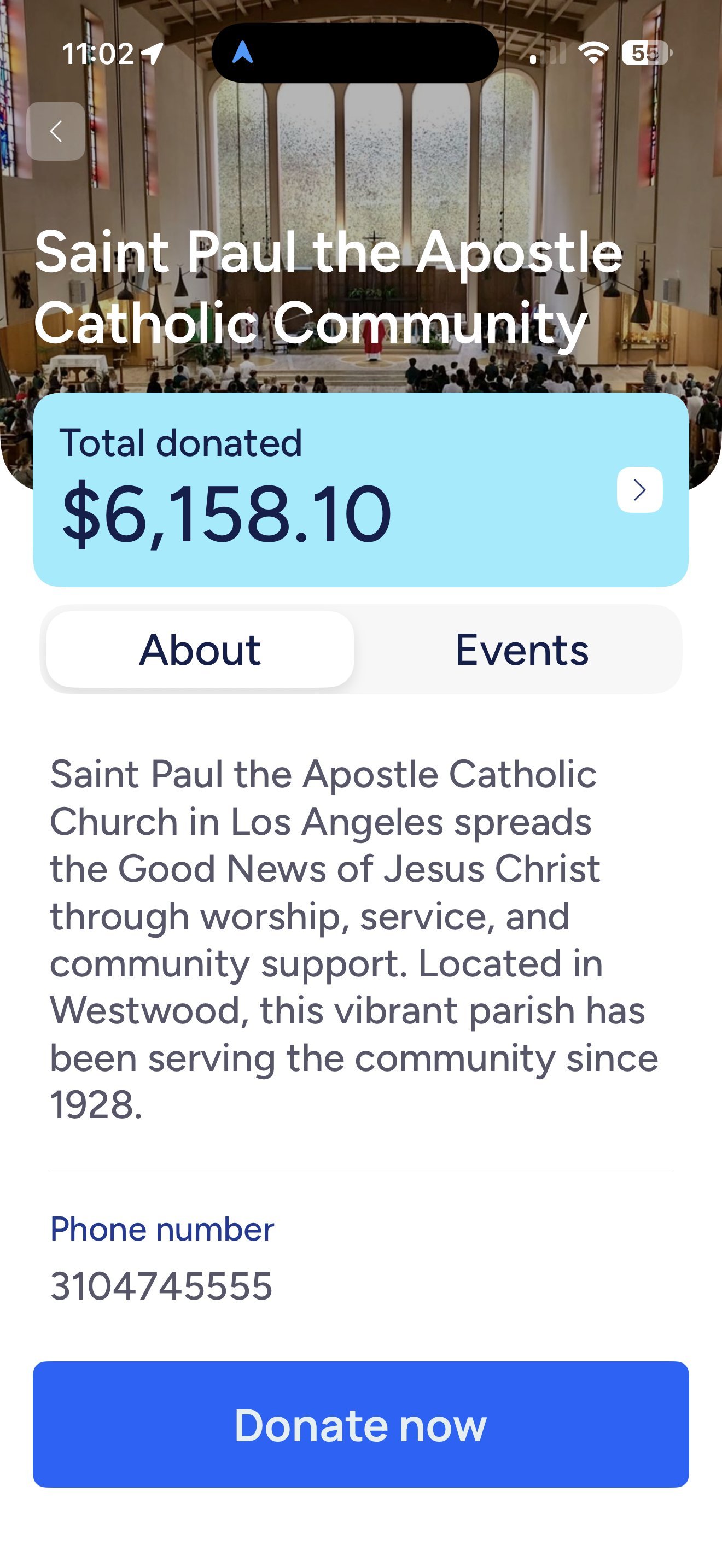 Donation Basket app — organization profile