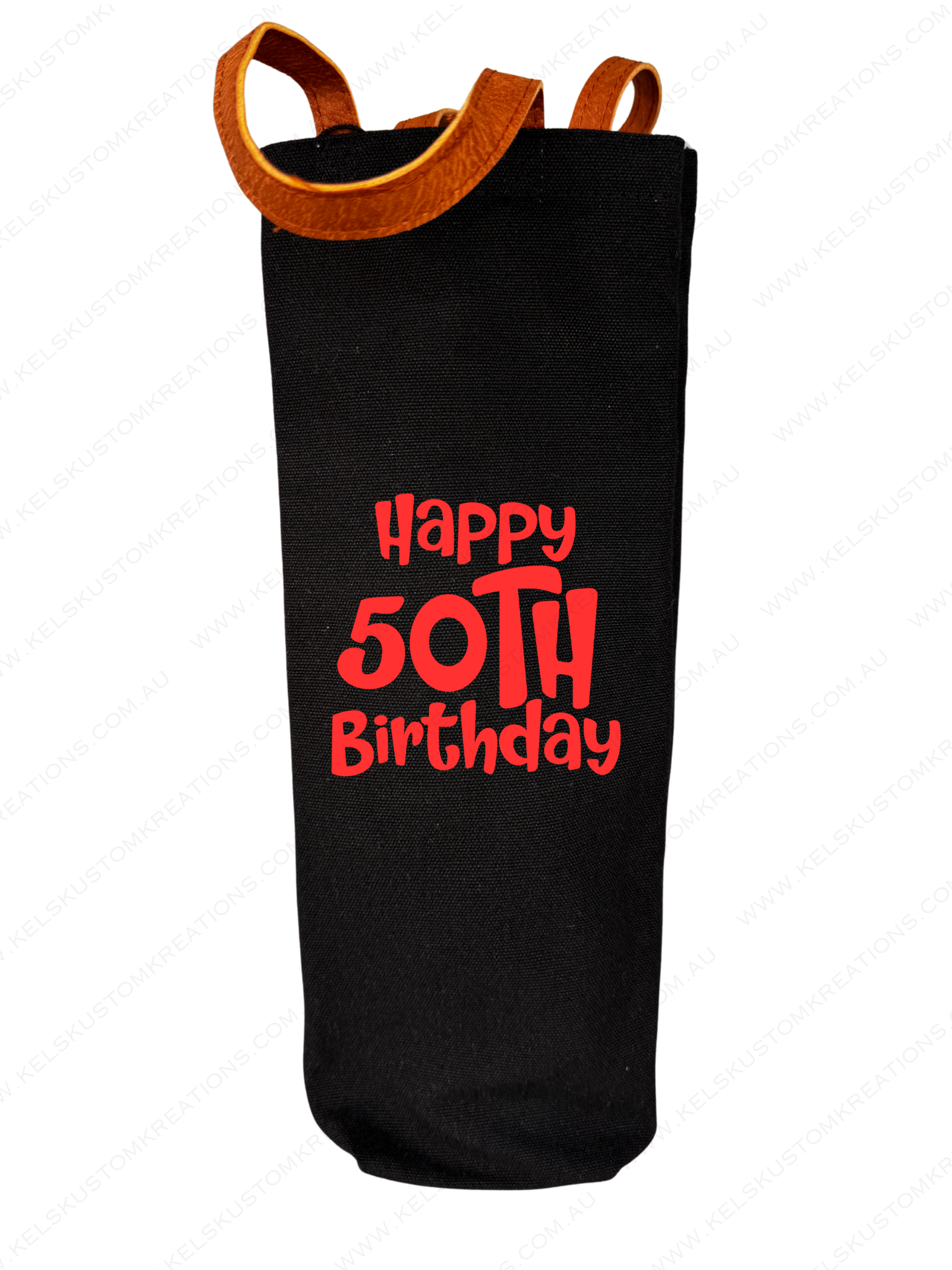 Canvas Bottle Bag - Happy 50th Red.png