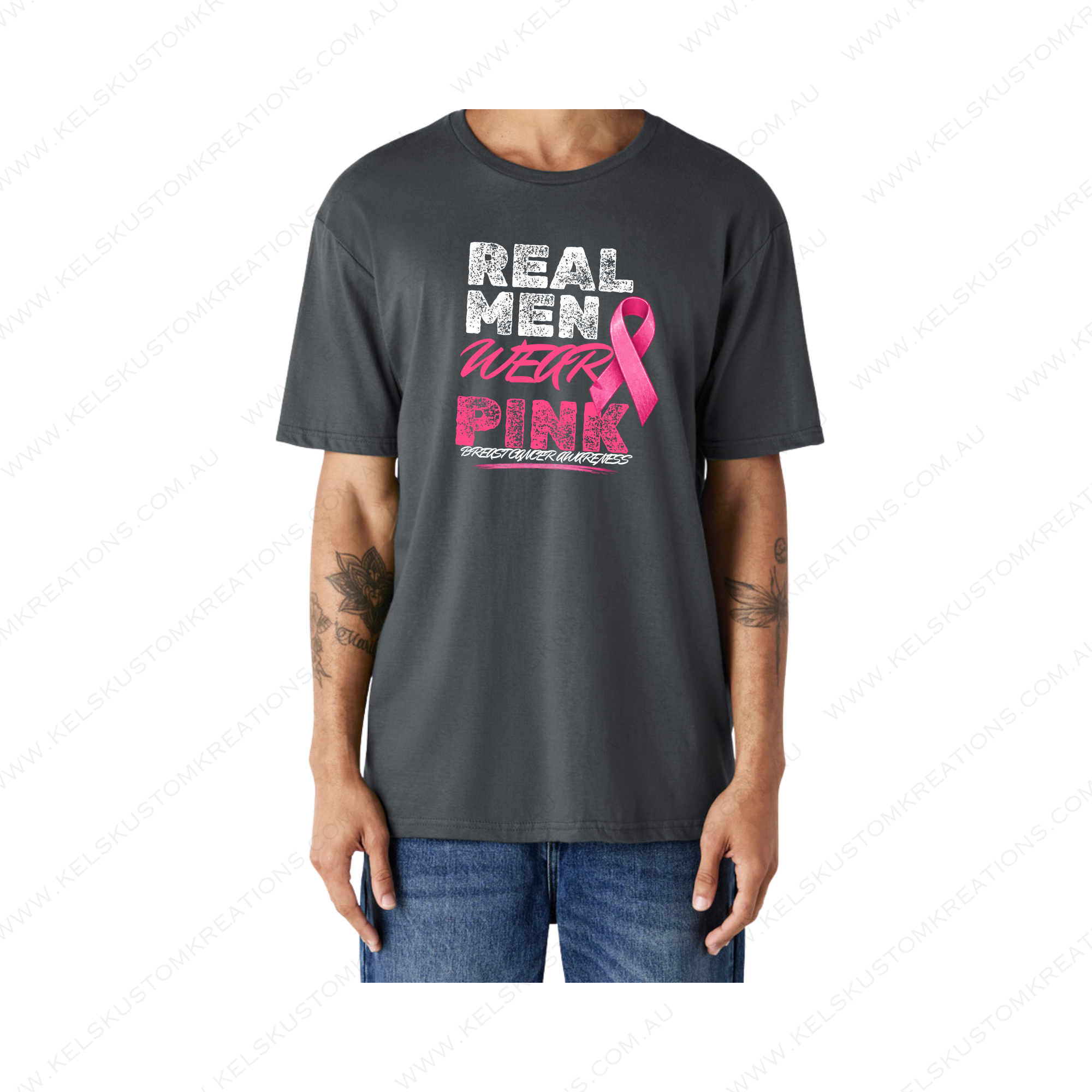 Real Men Wear Pink Breast Cancer Awareness - Charcoal.png