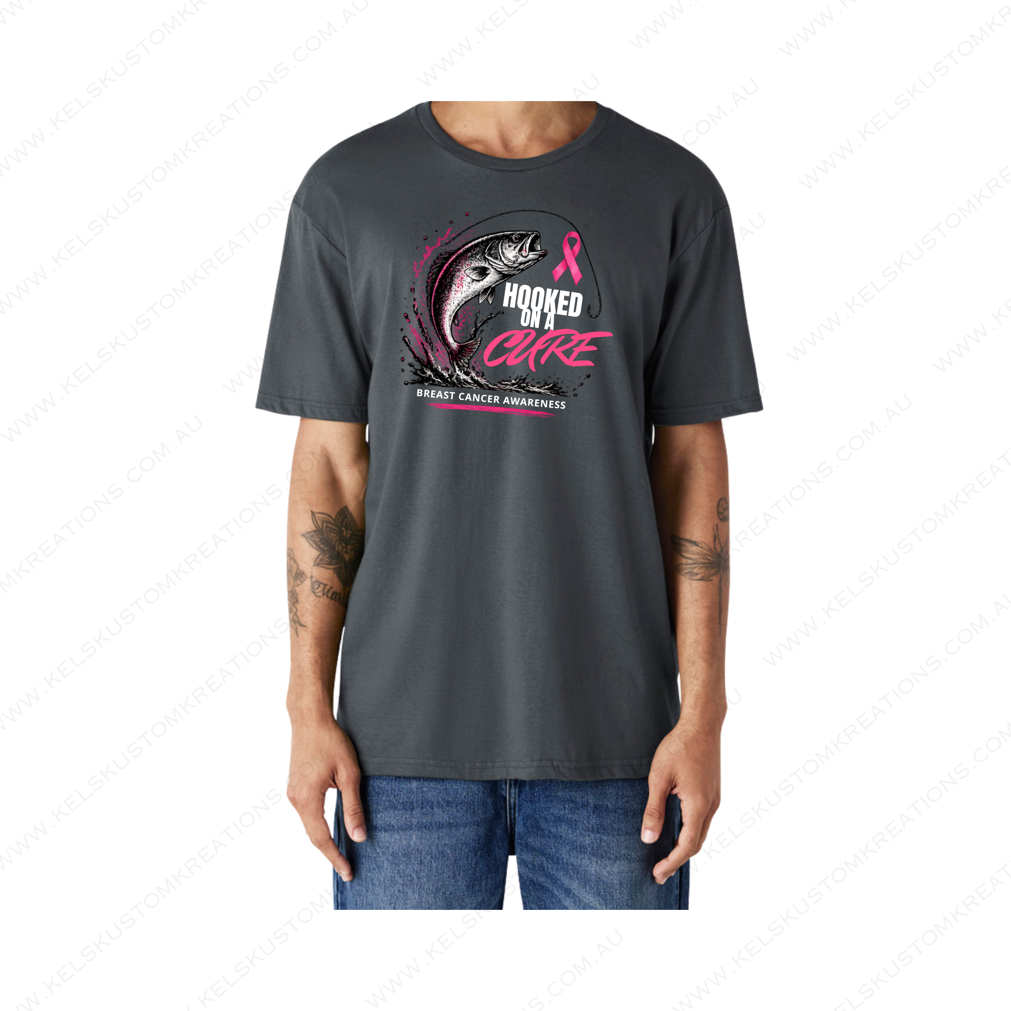 Hooked On A Cure Breast Cancer Awareness - Charcoal.png