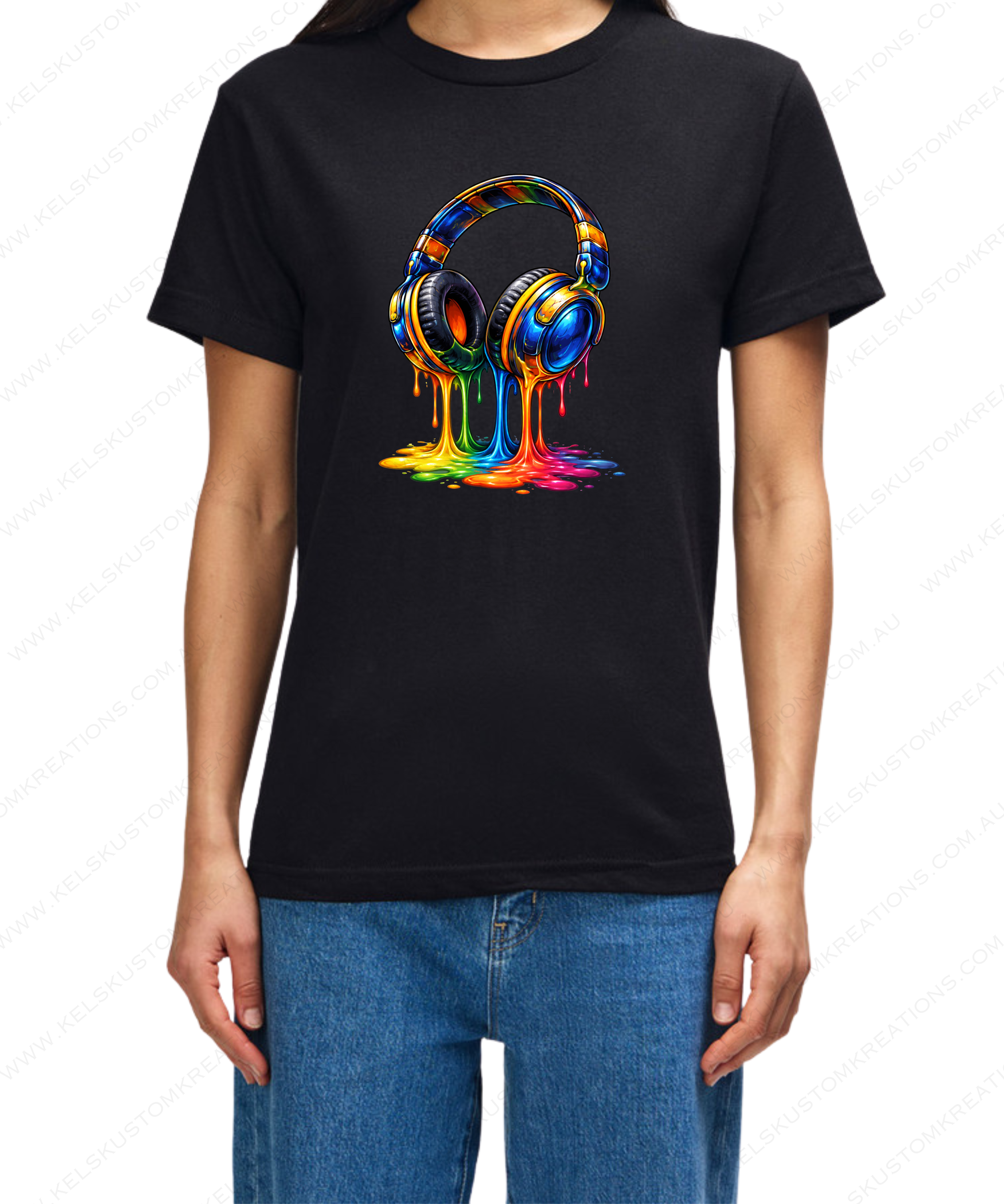 Headphones in Vibrant Colours, Paint Splatter and Drops - Black.png