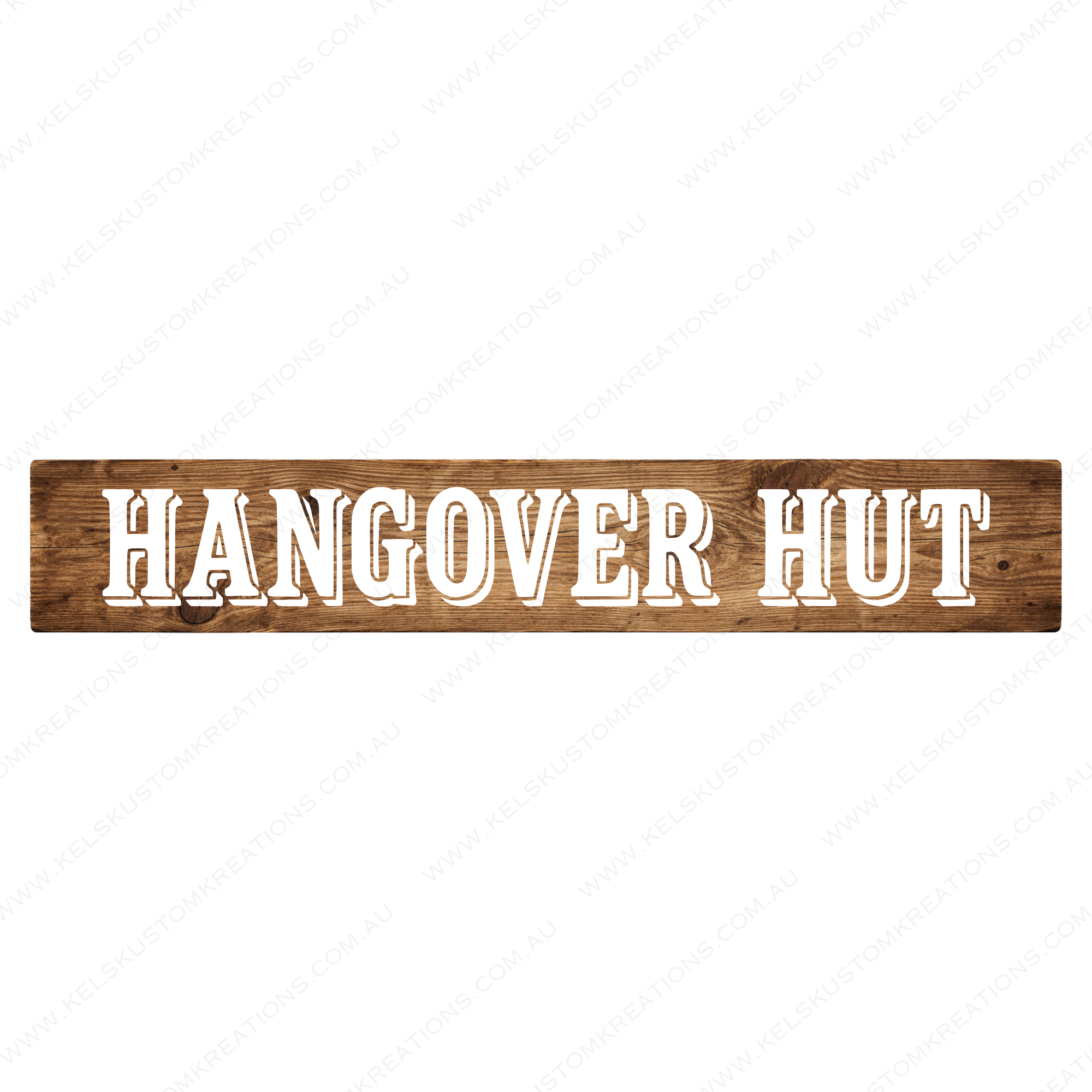 Hangover Hut Custom Timber Sign