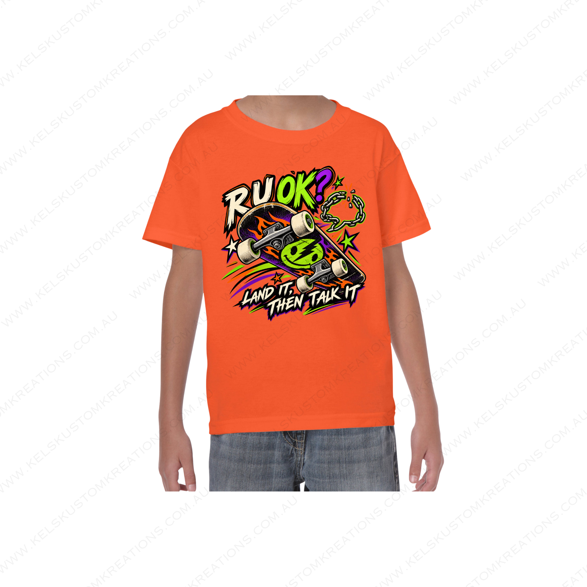 R U OK? Land It Talk It Kids T-Shirt | Mental Health Awareness Shirt