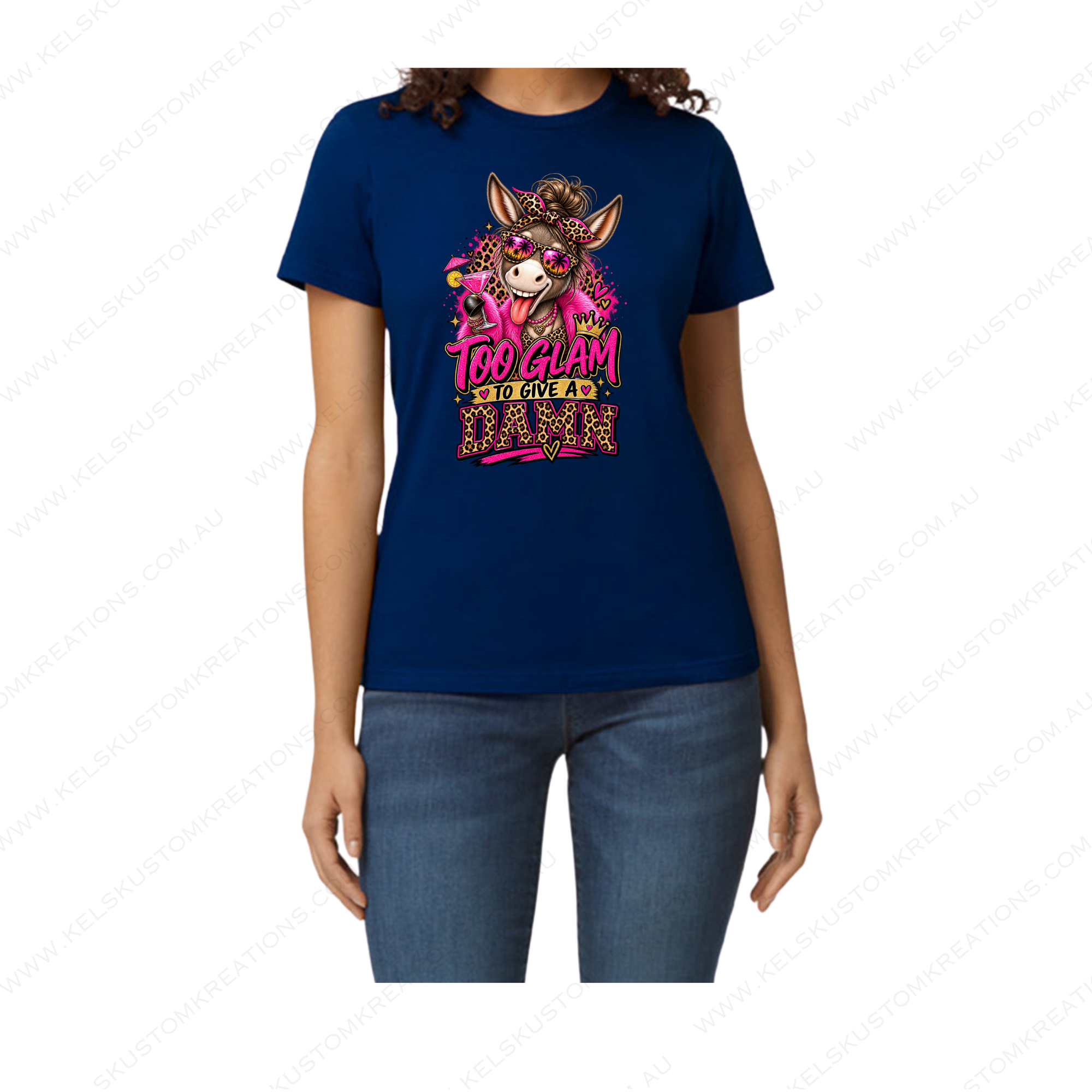 Too Glam To Give A Dam Donkey - Navy.png