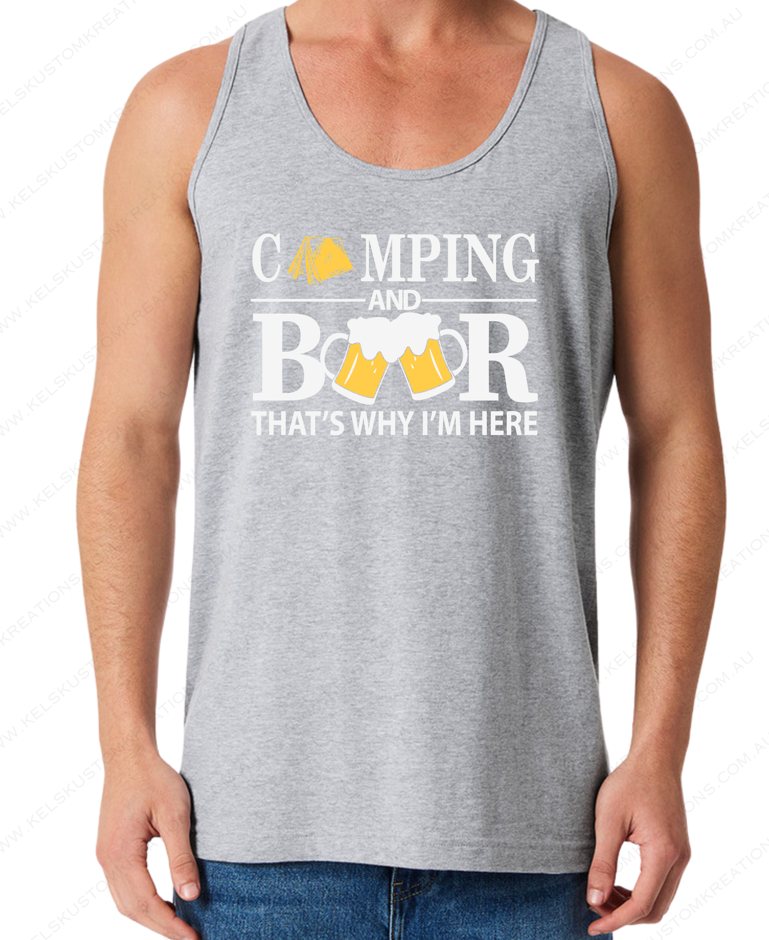 Camping and Beer, That's Why I'm Here - Grey.png