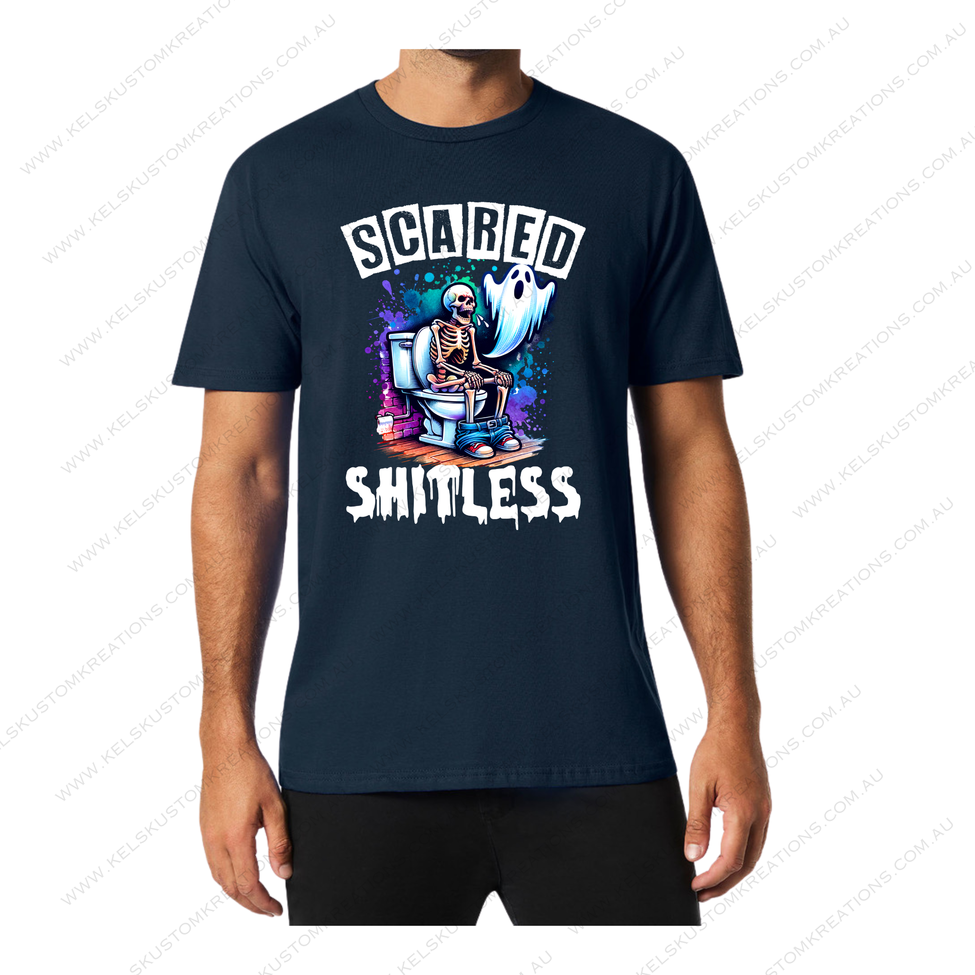 Scared Shitless Skeleton on Toilet - Navy.png