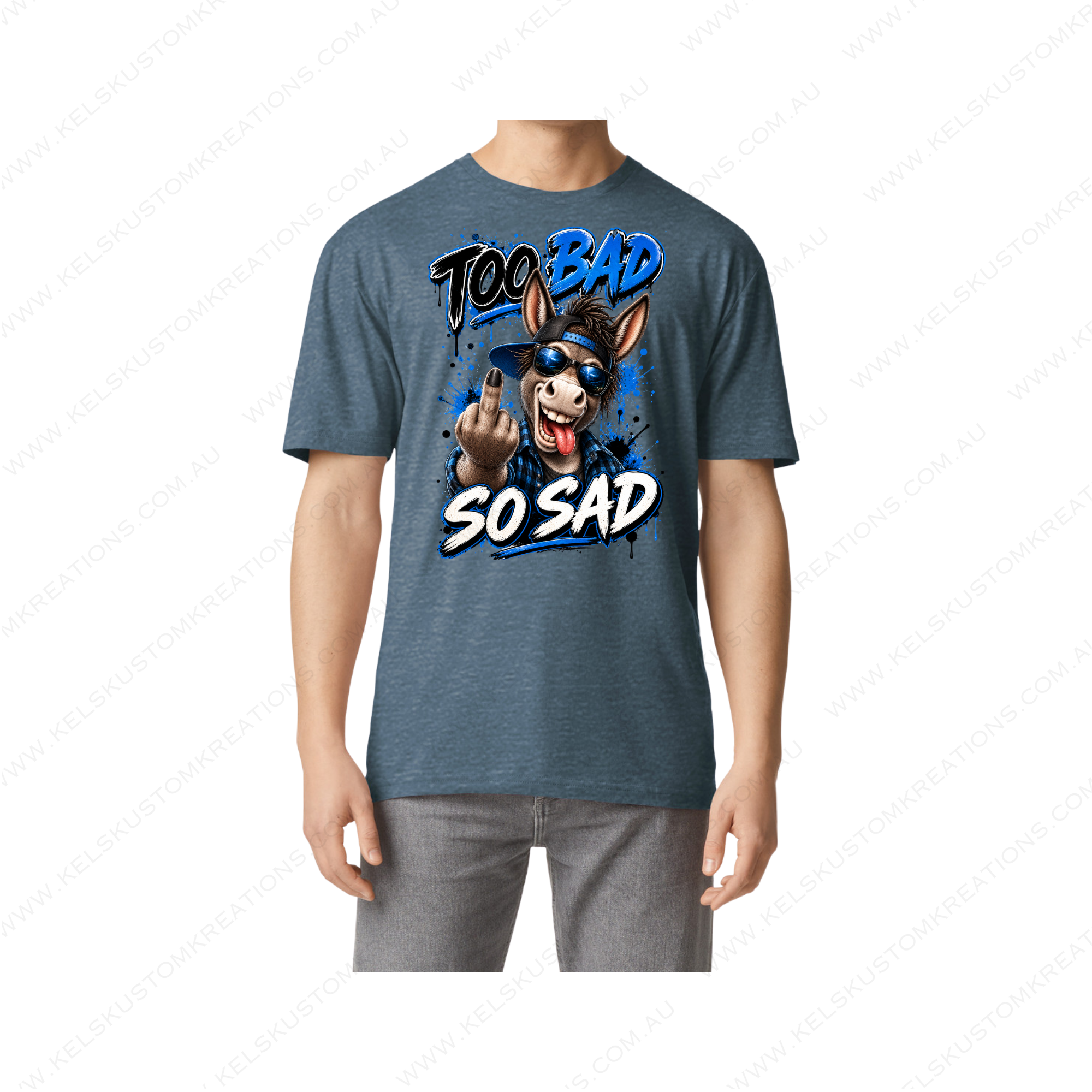 Too Bad So Sad Donkey Male Version - Dark Heather.png