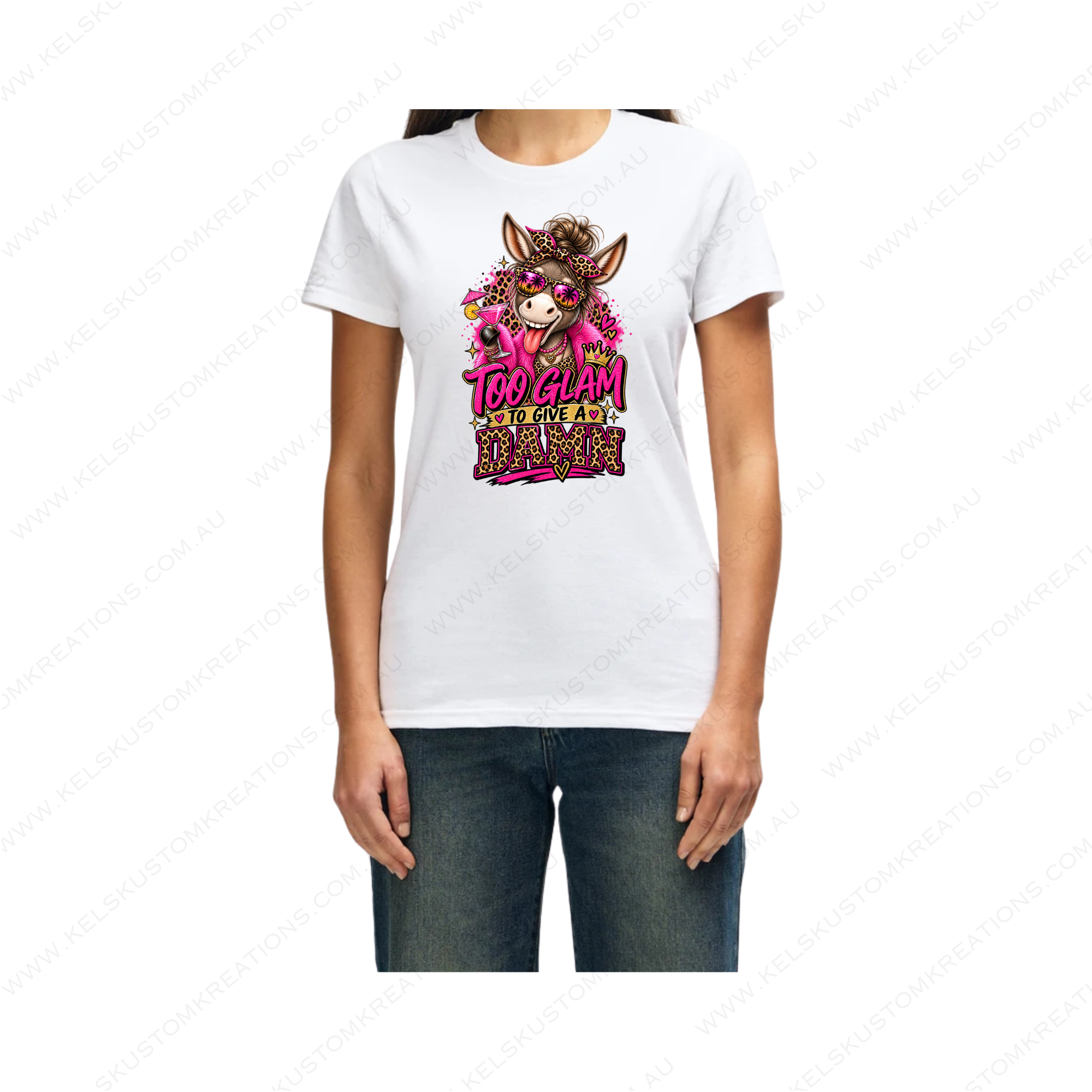 Too Glam To Give A Dam Donkey - White.png