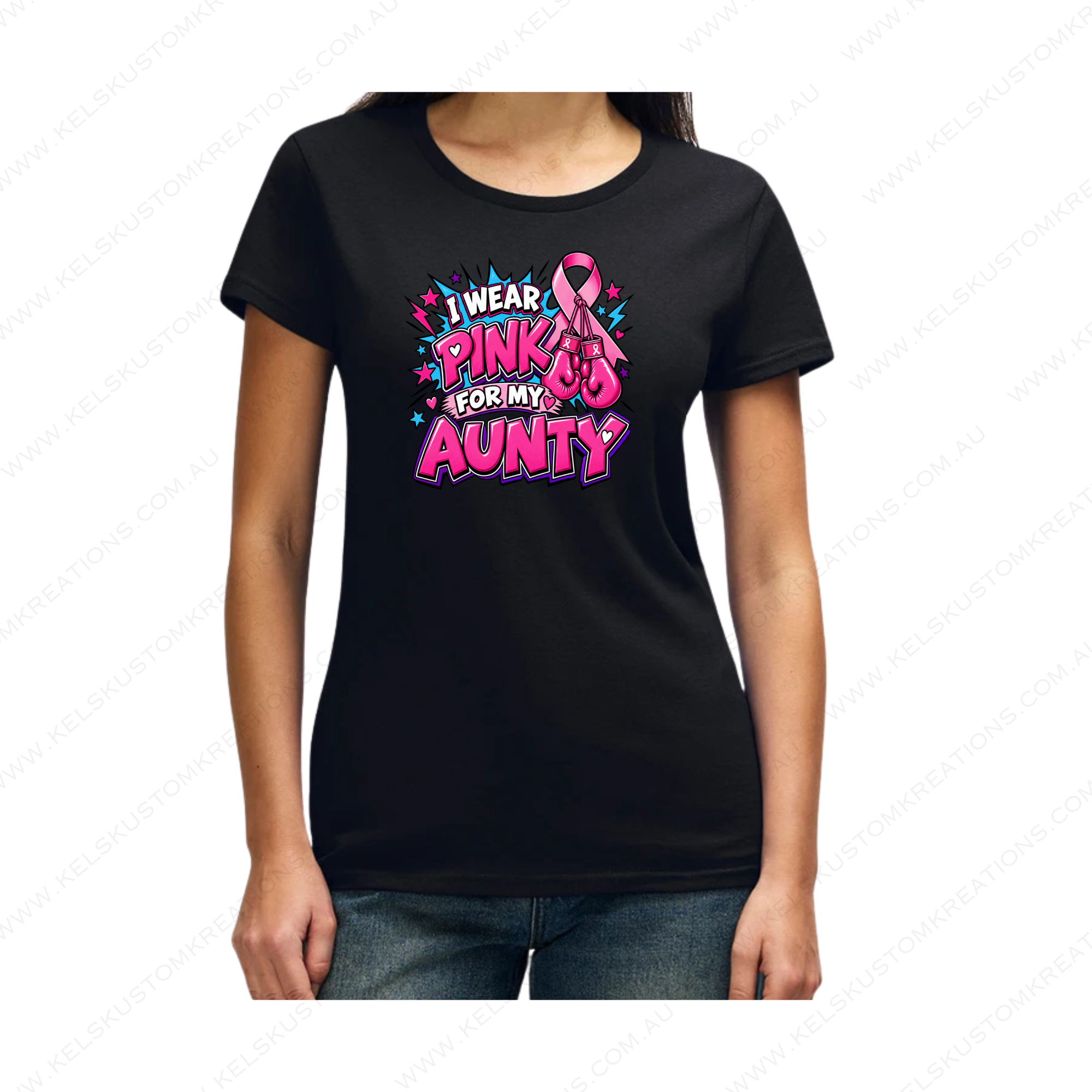 I Wear Pink for My Aunty | Breast Cancer Awareness Family Support Shirt