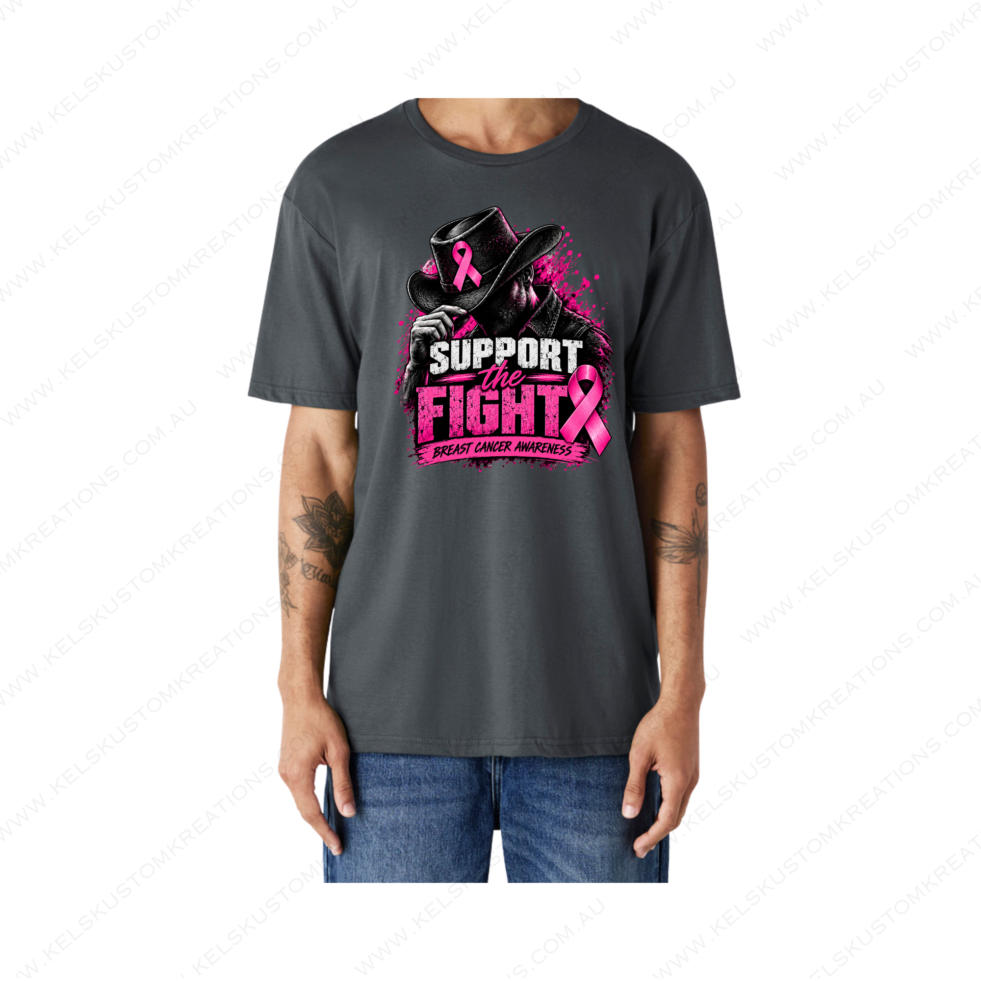 Support The Fight Breast Cancer Awareness - Charcoal.png