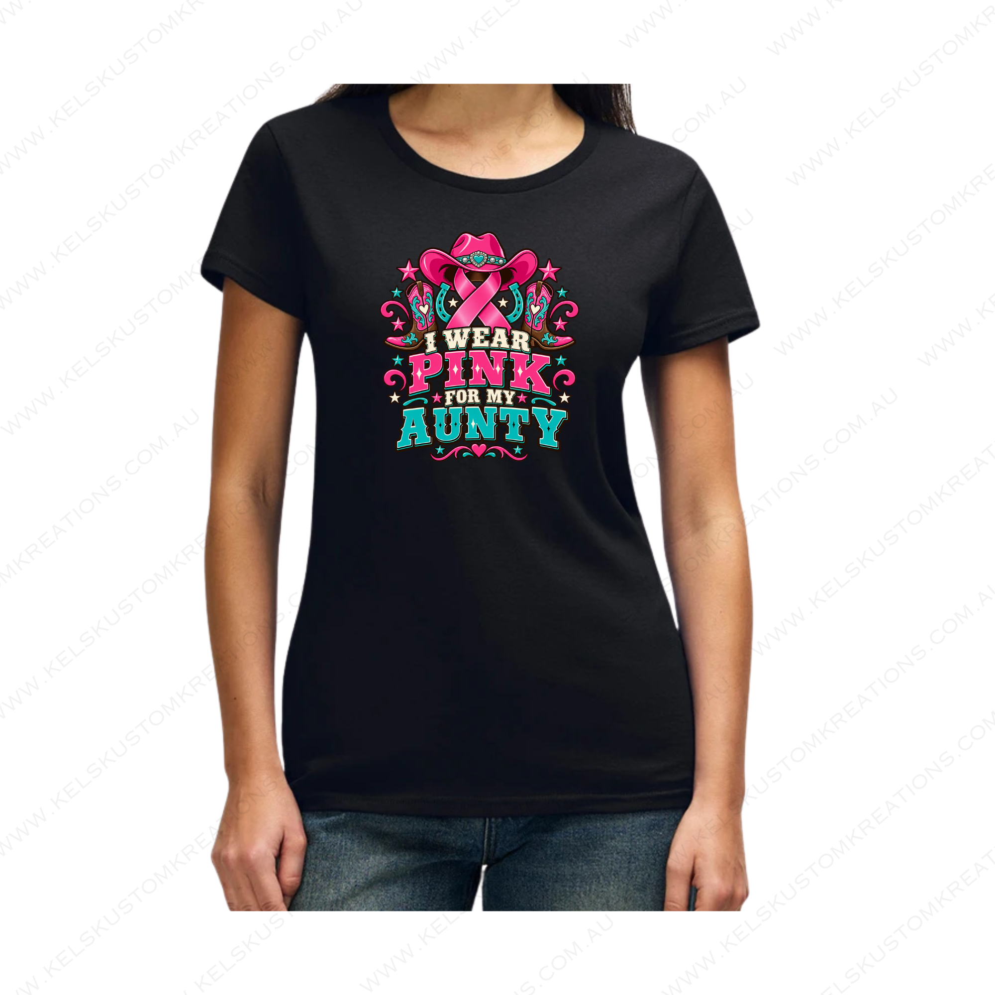 I Wear Pink For My Aunty - Black.png