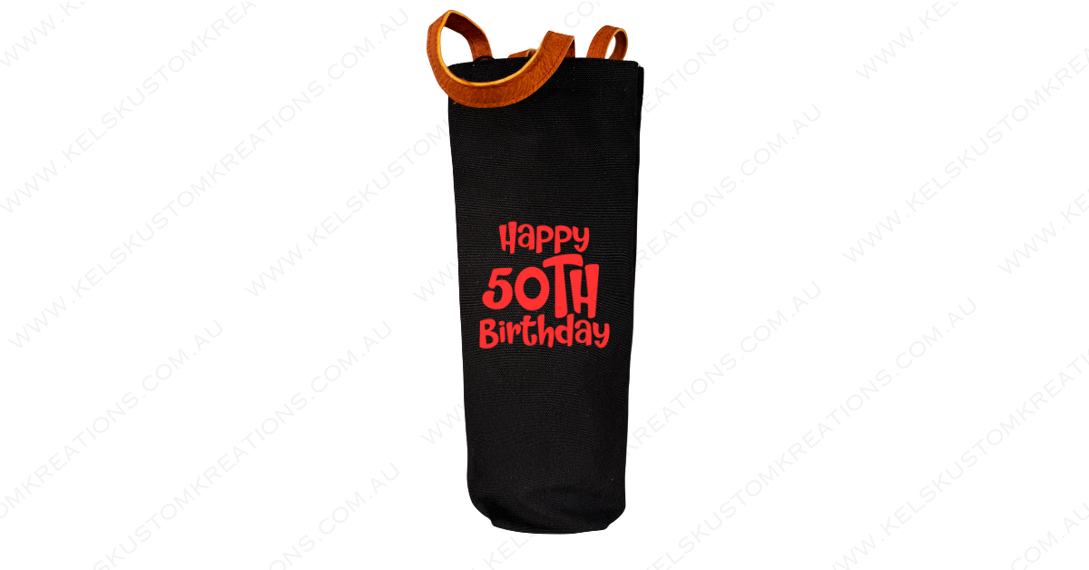 Customizable Canvas Bottle Gift Bag for 750ml Bottles 50th Birthdays
