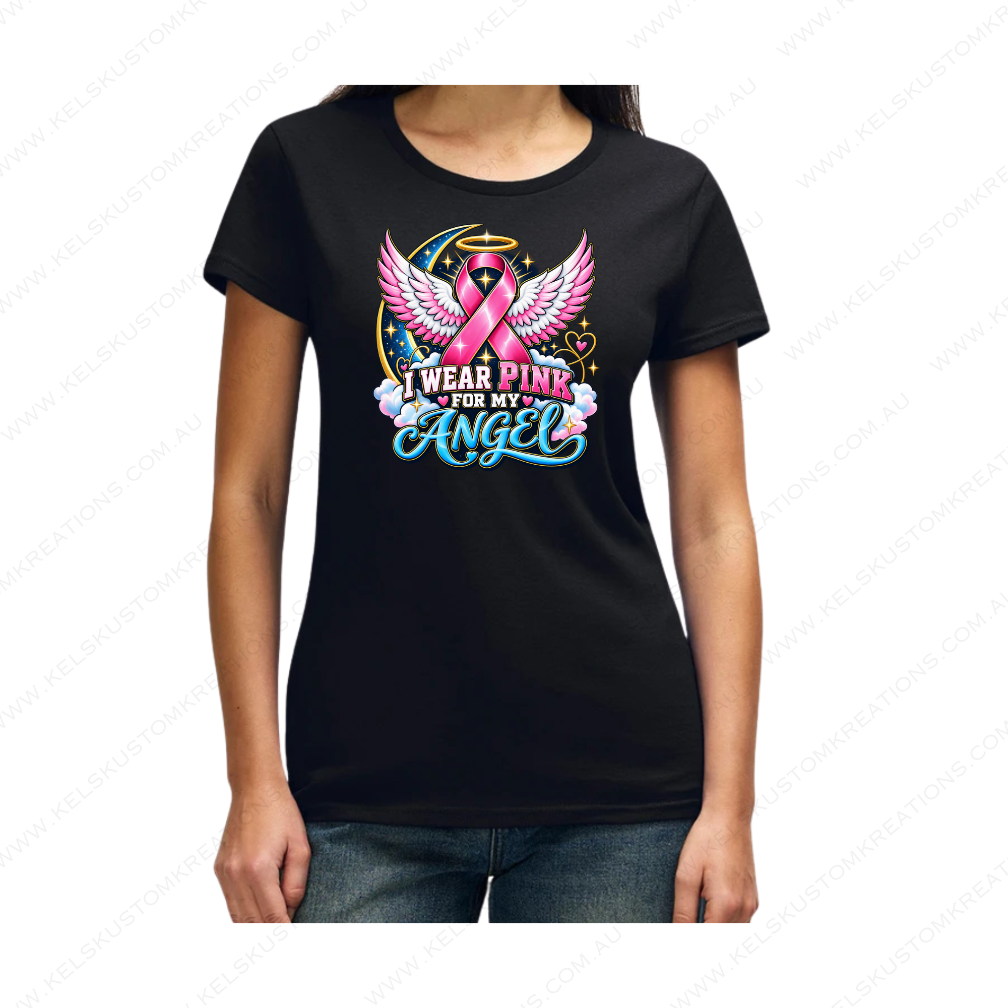 I Wear Pink for My Angel | Forever in My Heart Breast Cancer Awareness Shirt