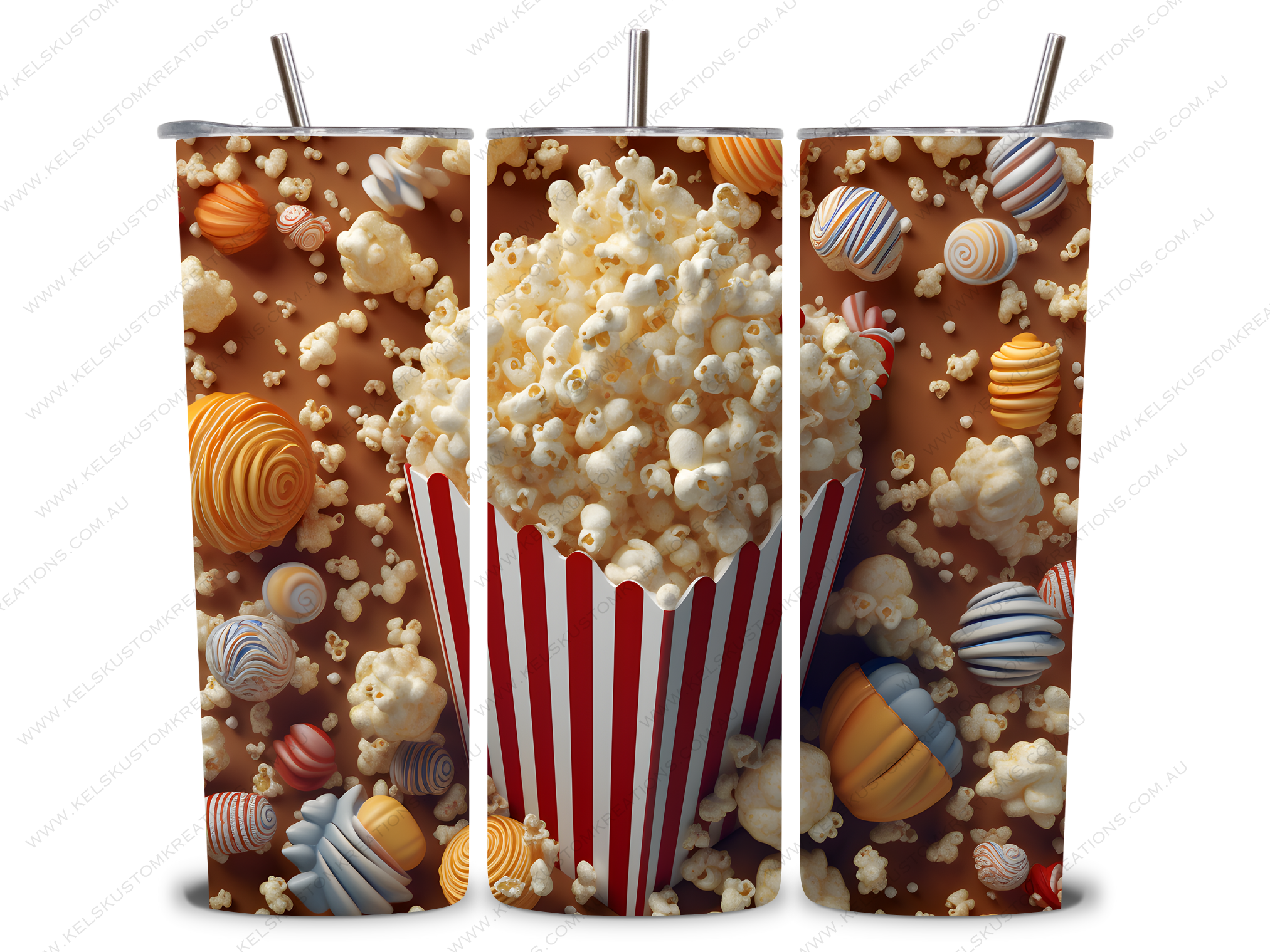 Movie Popcorn-3 20oz Customised Tumbler