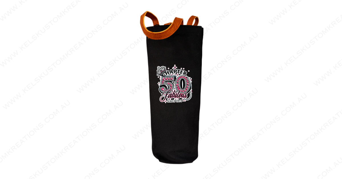 Customizable Canvas Bottle Gift Bag for 750ml Bottles 50 and Fabulous Birthdays