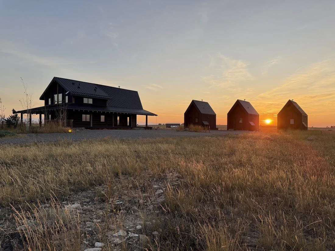 Sunset over the Reed Retreat compound near Reed Point, Montana