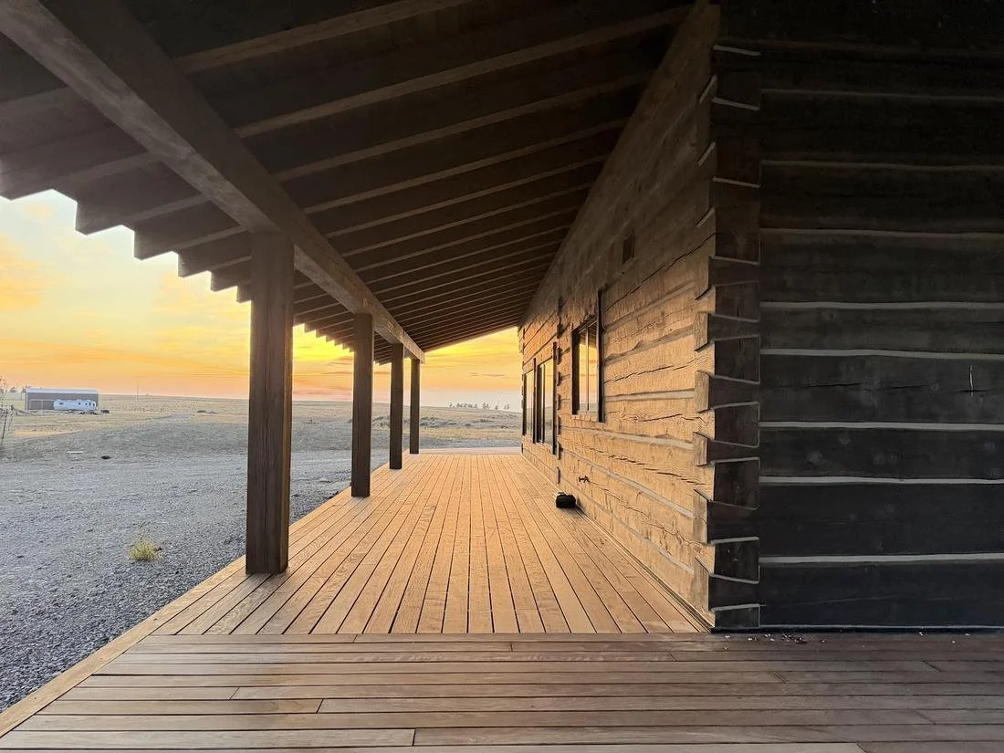 Covered timber porch of the Reed Retreat main residence