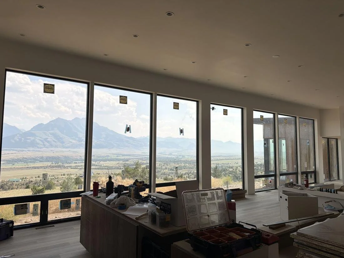 Paradise View living area during interior finishing