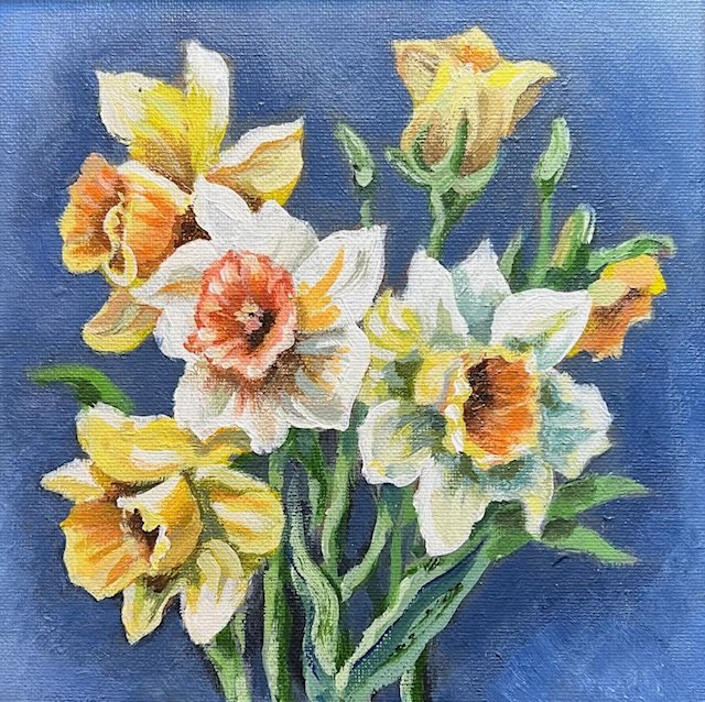 Floral study of daffodils.