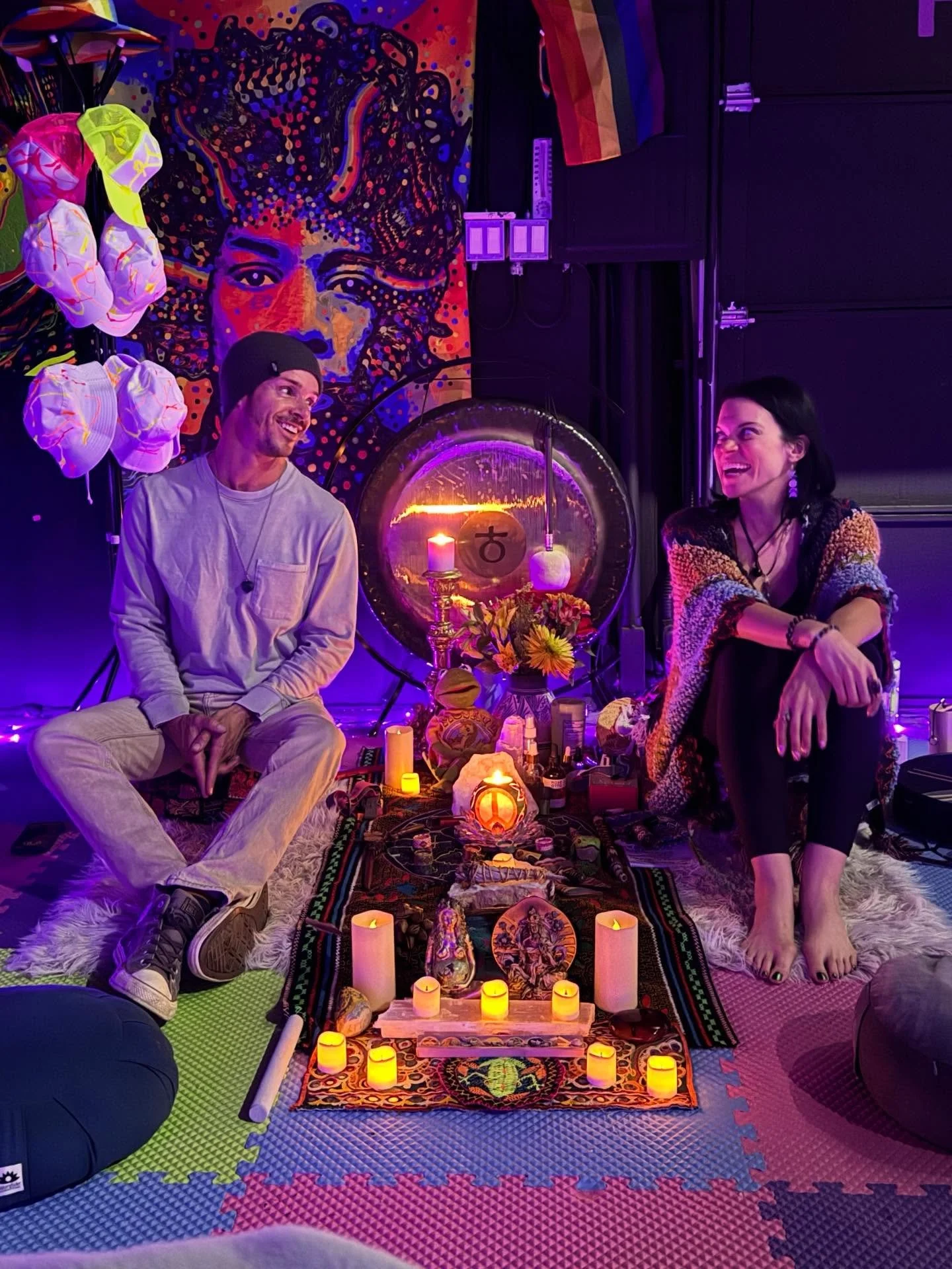 ✨ Last night, The Meeting Point opened the very first ceremony EVER held at Rainbowland. 🤩 A night of first-timers, new beginnings, deep breaths, and so much color, inside and out. 🌈 It was our largest ceremony to date with 13 in attendance. 🤗

En