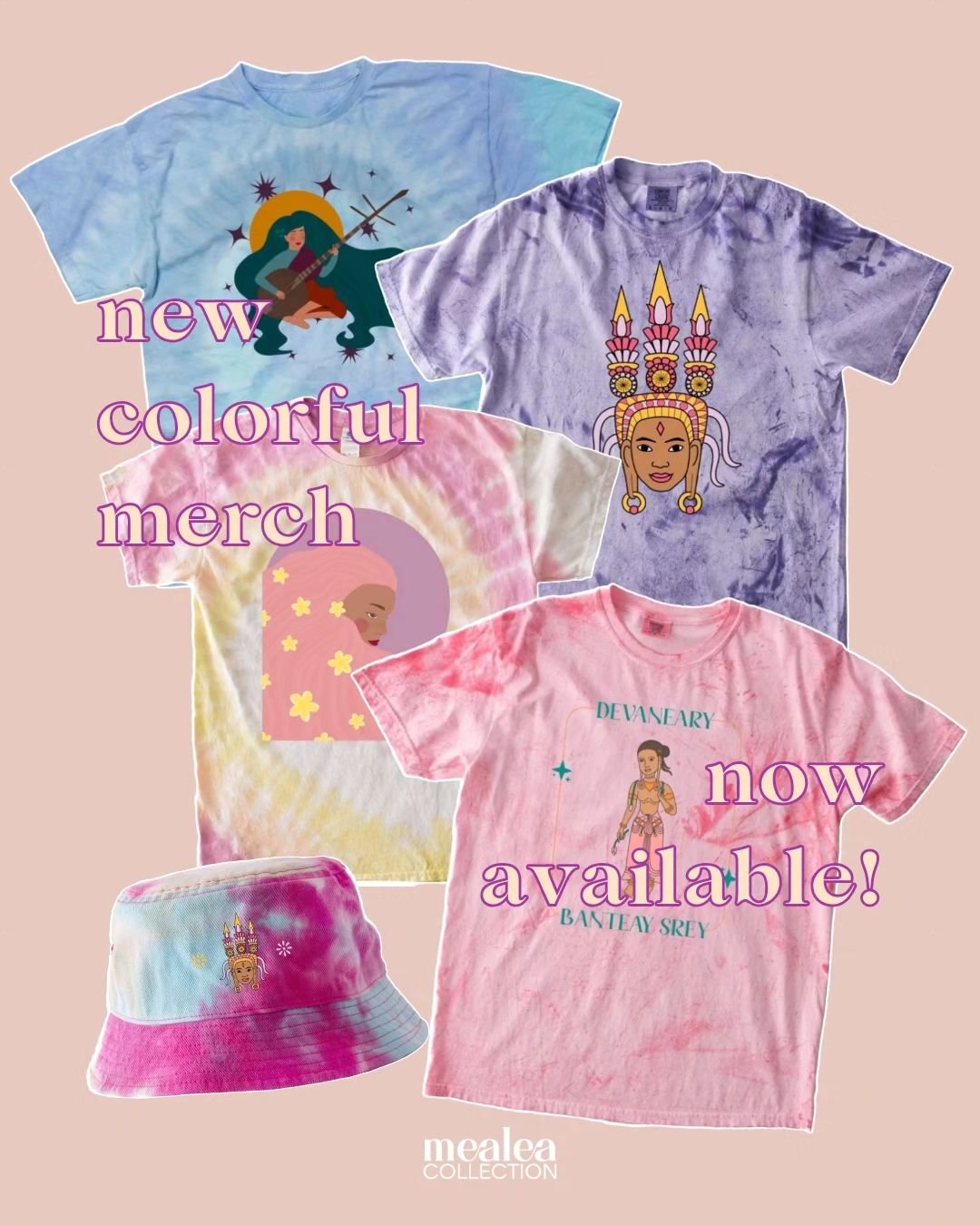 I'm back on Bonfire! But only to sell my designs using their line of colorful tie dye and color blast tees and bucket hats. For other tees and merch products, they'll be available directly on my shop. I've been working on getting art prints listed an