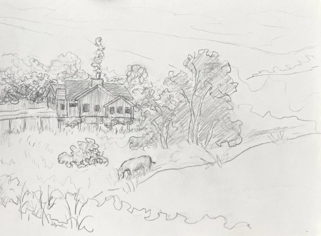 The House Across the Way Sketch, 6x8" (Private Collection)