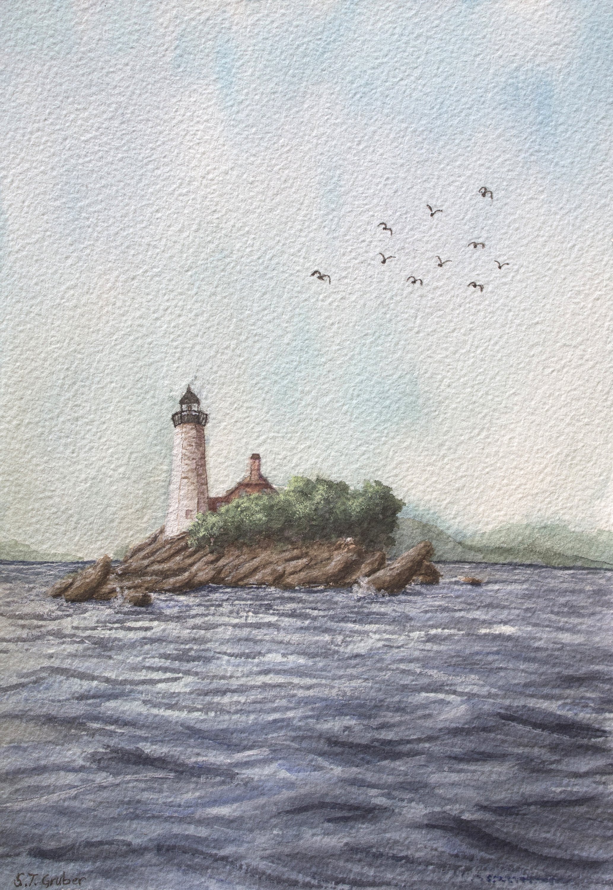 Isle Royale Lighthouse, 7x10"