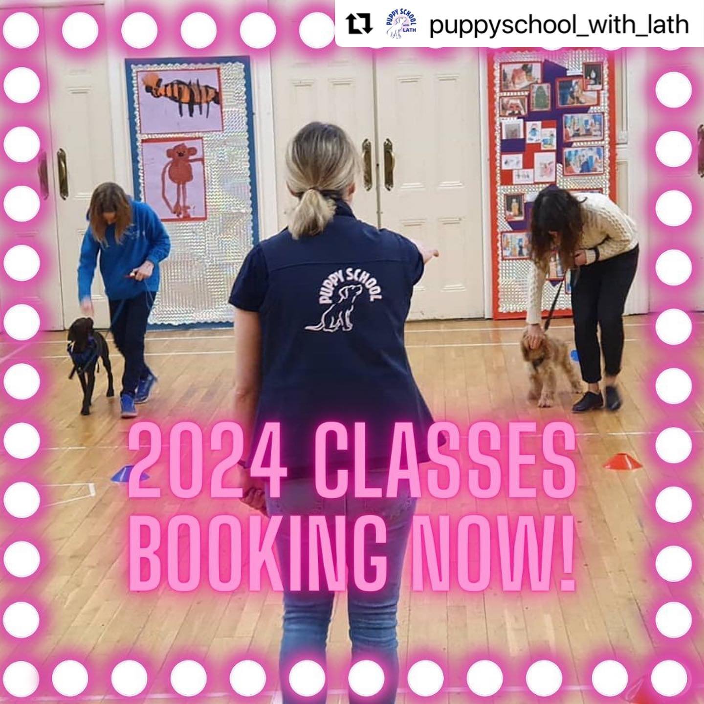 💕🐶 2024 Puppy School classes BOOKING NOW!! 🐶💕

Places selling fast for next year already! Grab your pup a spot on one of our @puppyschooluk six week puppy training and socialisation courses, for vaccinated puppies 20 weeks and under.

Our schools