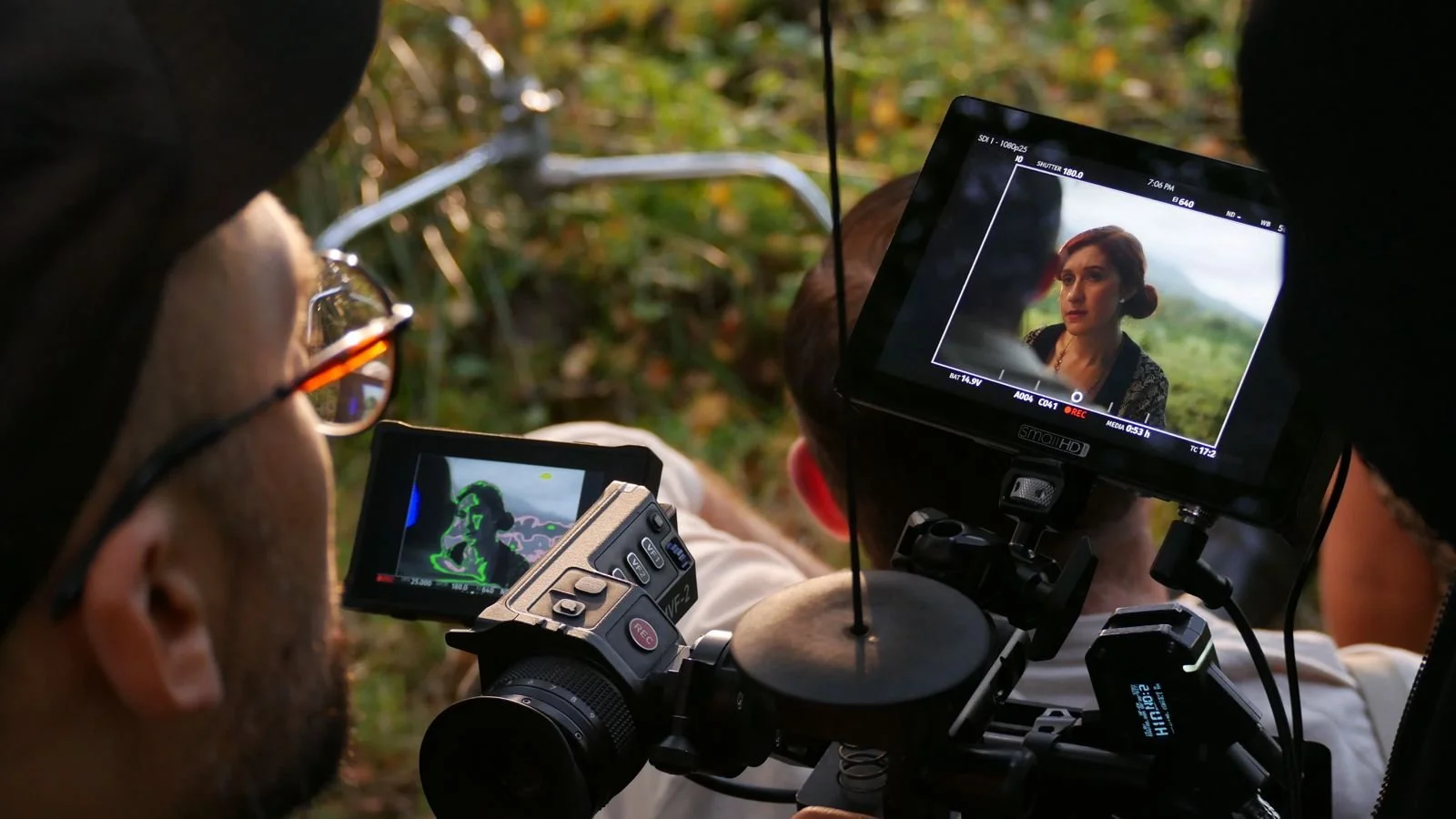 On set of 'The Three Chairs'