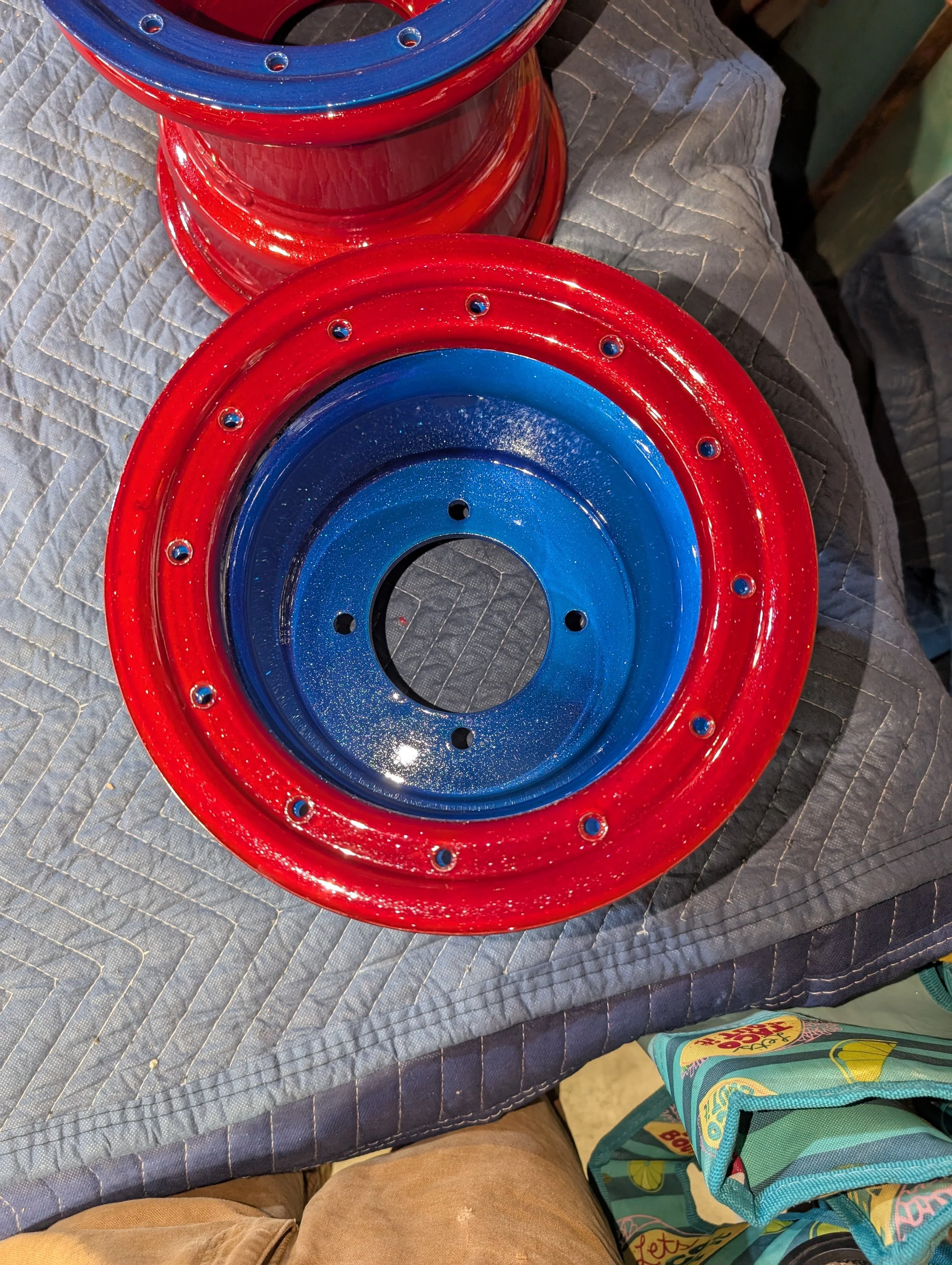 Shimmer Lollipop Blue and Electric Red