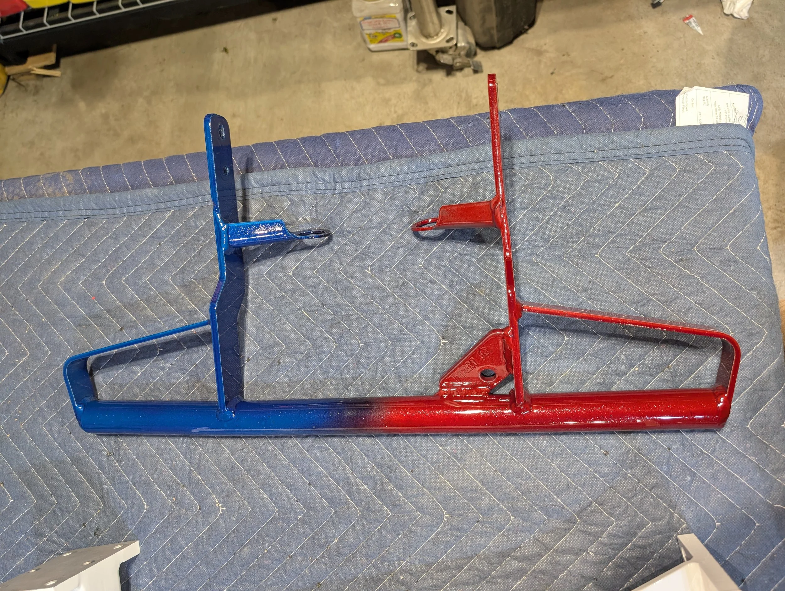 Electric Red and Shimmer Lollipop Blue Fade