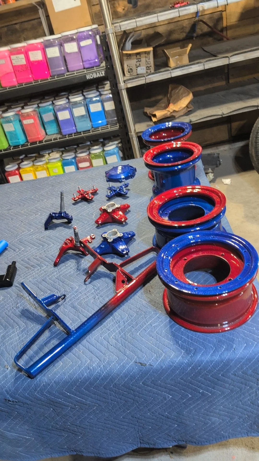 Shimmer Lollipop Blue and Electric Red