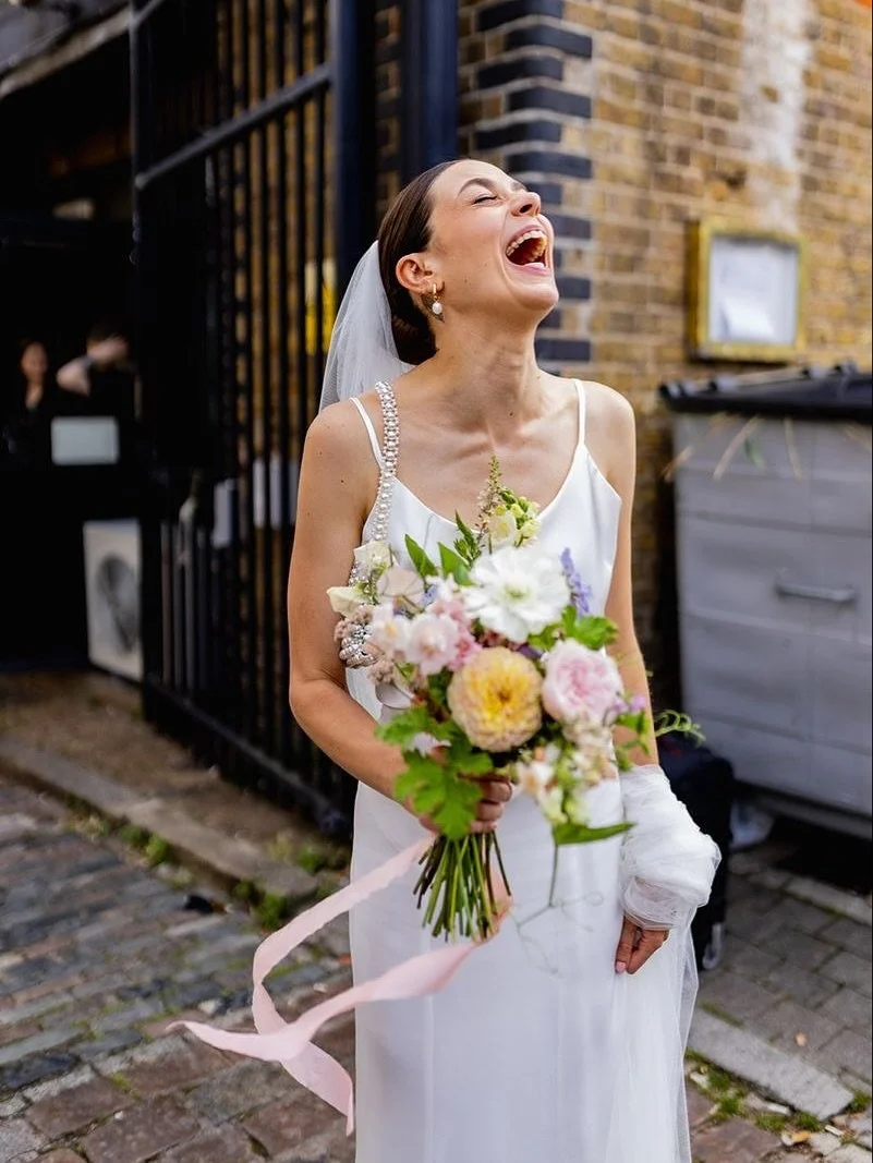Joyous photos of B&amp;B bride Sydney in her silk camisole and skirt 😍😍 Super chic! 

#belleandbuntybridal #belleandbuntybride