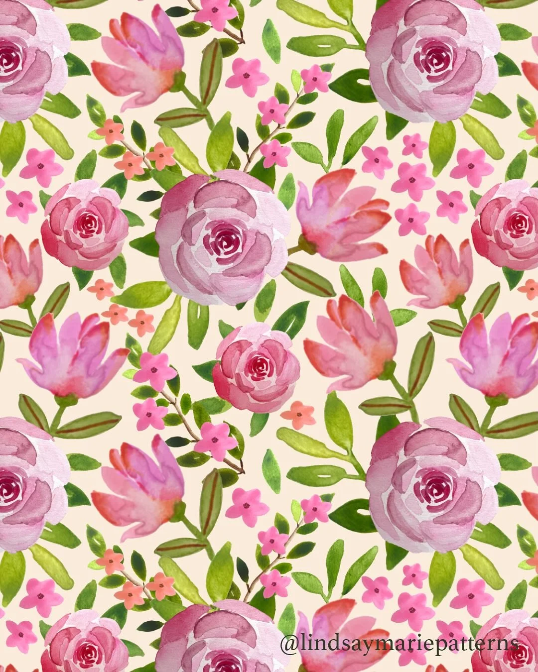 Watercolour Roses and Wildflowers Pattern. A new pattern from me that I recently painted using watercolours 
&bull;
&bull;
&bull;
&bull;
&bull;
&bull;
#watercolor #watercolour #watercolourpainting #roses #rosefabric #fabric #surfacepatterndesign #spo