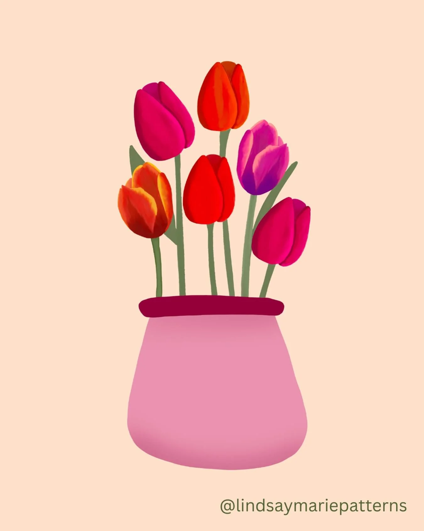 A Spring Tulip Floral 🌷💐Illustration I did in Procreate and Happy International Women&rsquo;s Day to all the wonderful women in the World who make the World a better place.
&bull;
&bull;
&bull;
&bull;
&bull;
&bull;
&bull;
#procreate #procreateillus