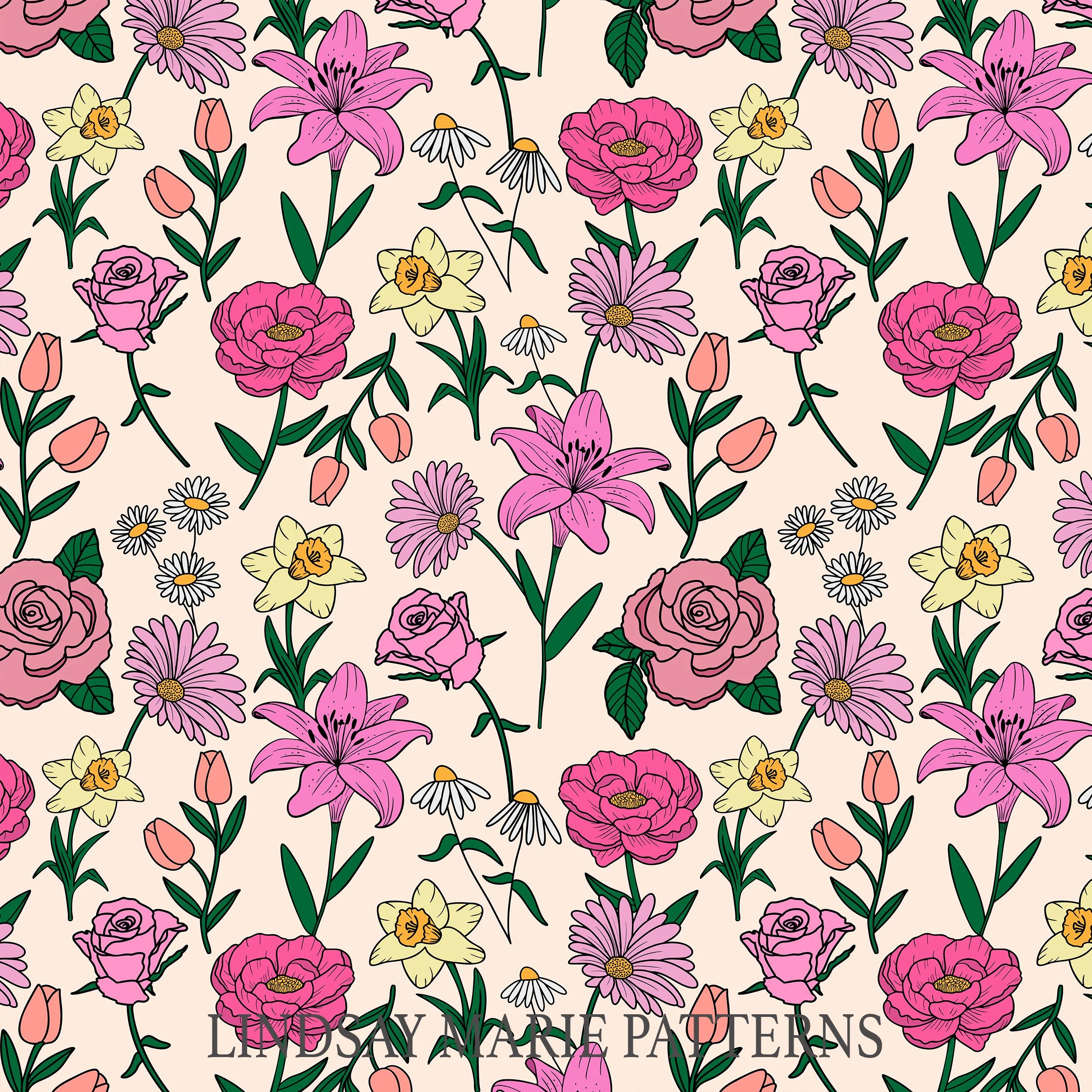 Bold Florals - Pink