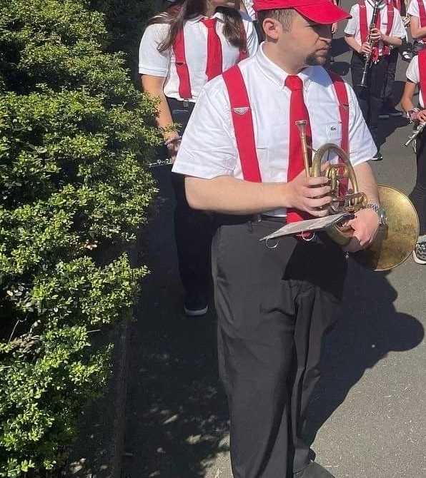 Memorial Day Parade with the Sound Beach Fire Dept Band and students from the Greenwich CT school district, ca 2021.