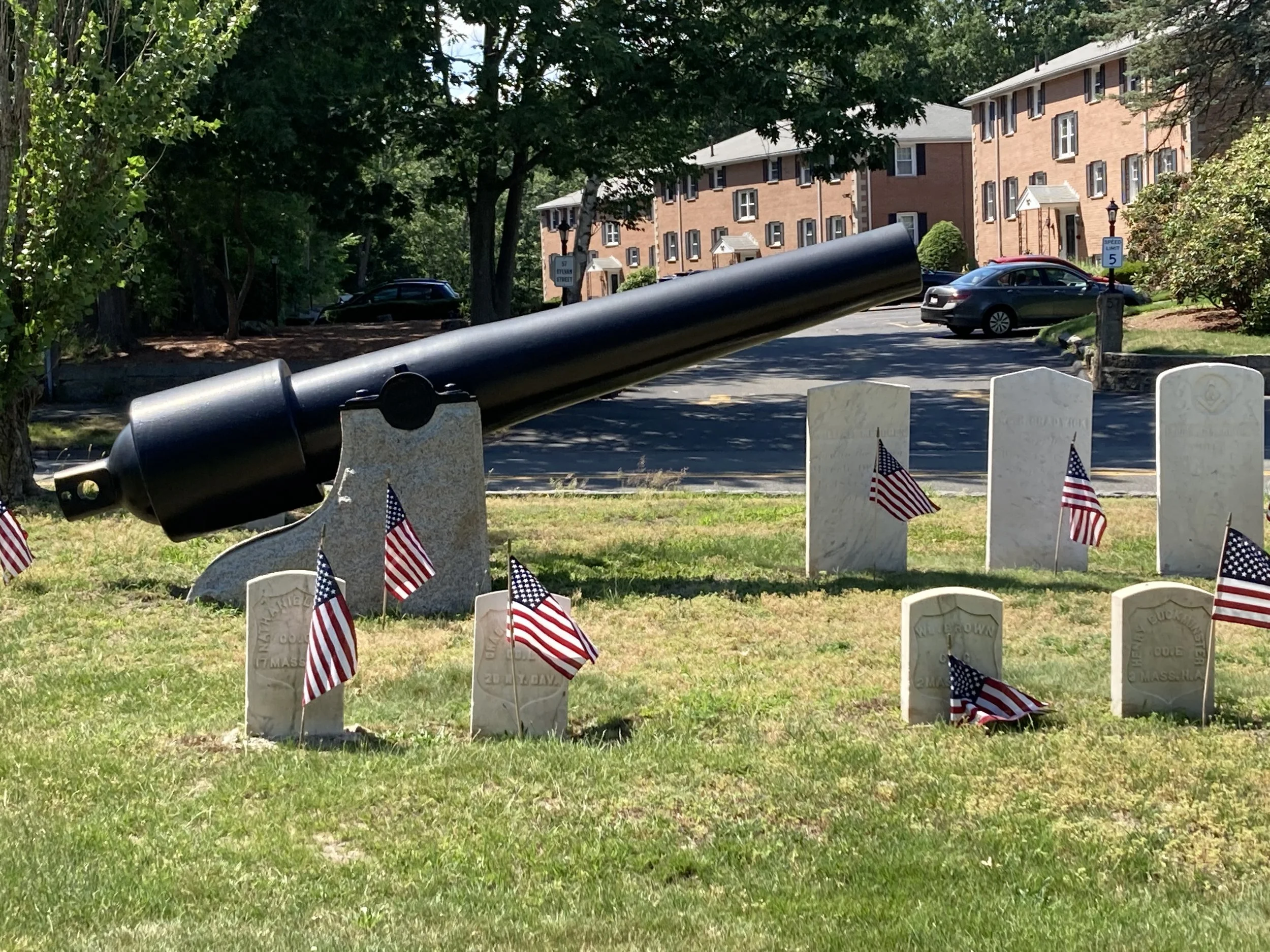 US Navy 100-Pounder Parrott Number 116 at Walnut Grove Cemetery in Danvers, Massachusetts