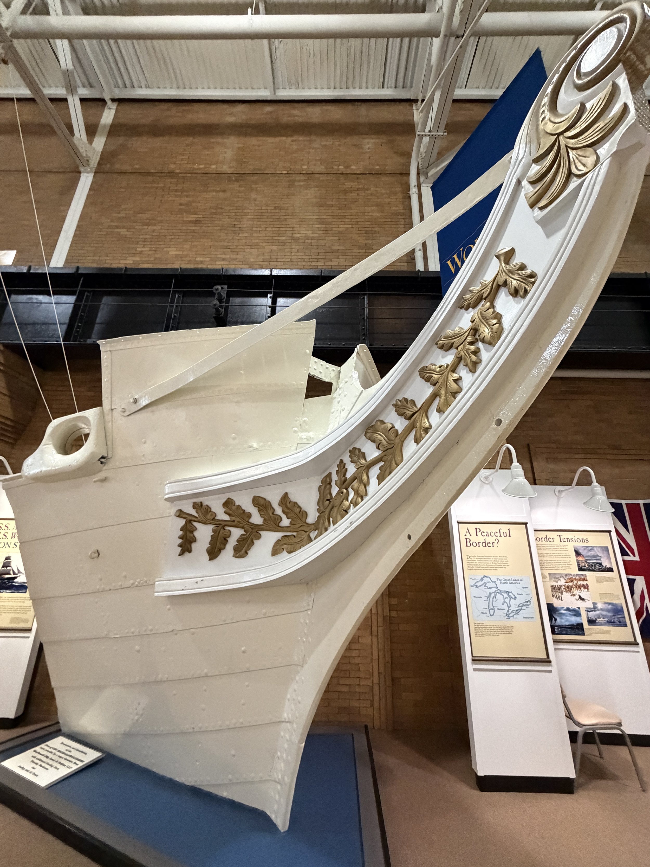 The prow of USS Michigan is one of many artifacts from the ship displayed at the Erie Maritime Museum.