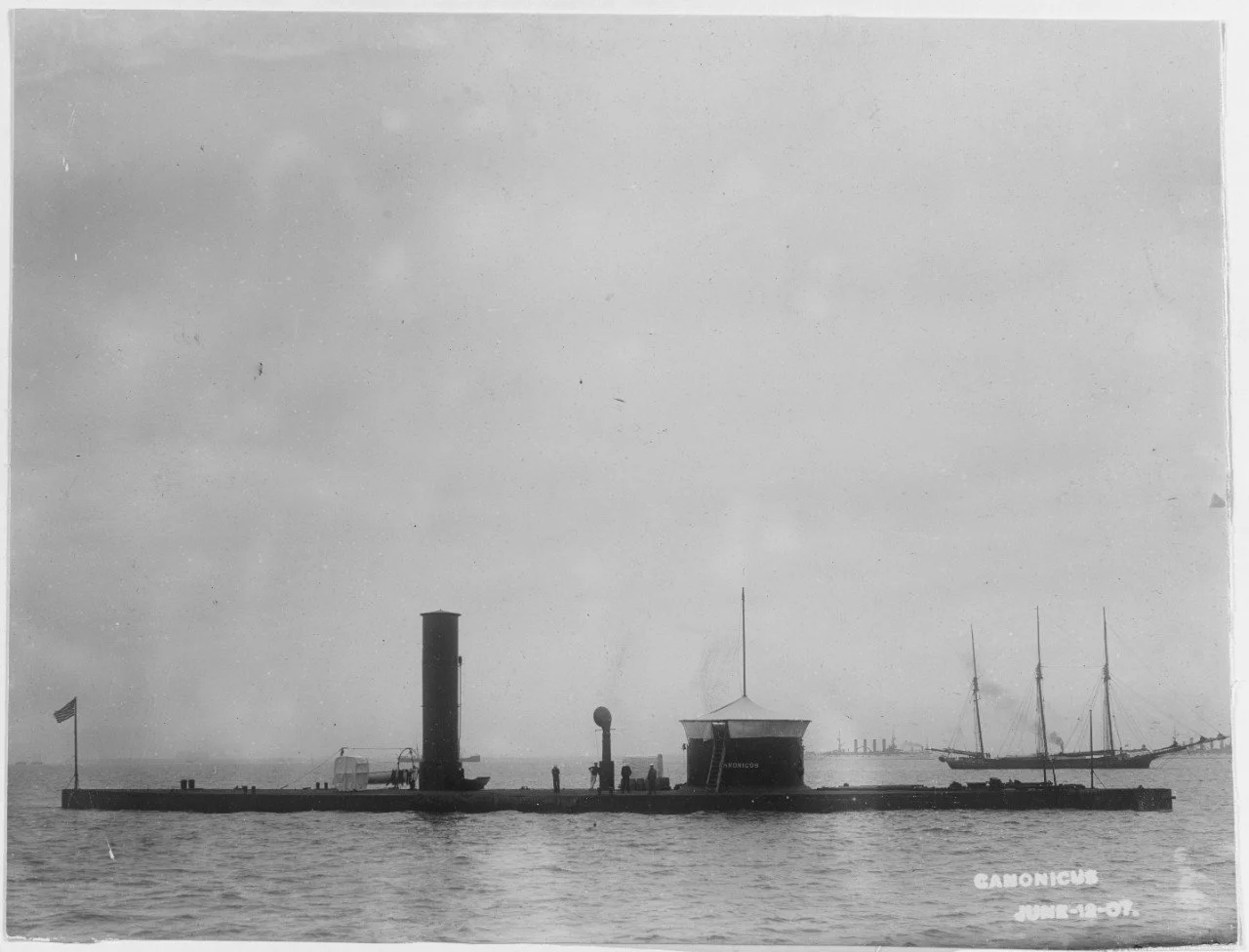 USS Canonicus at Hampton Roads for the Jamestown Exhibition of 1907
