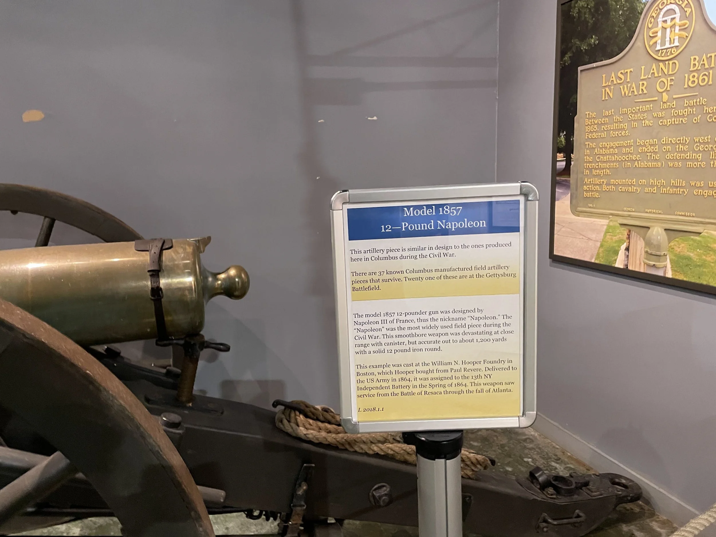 The interpretive panel at the museum