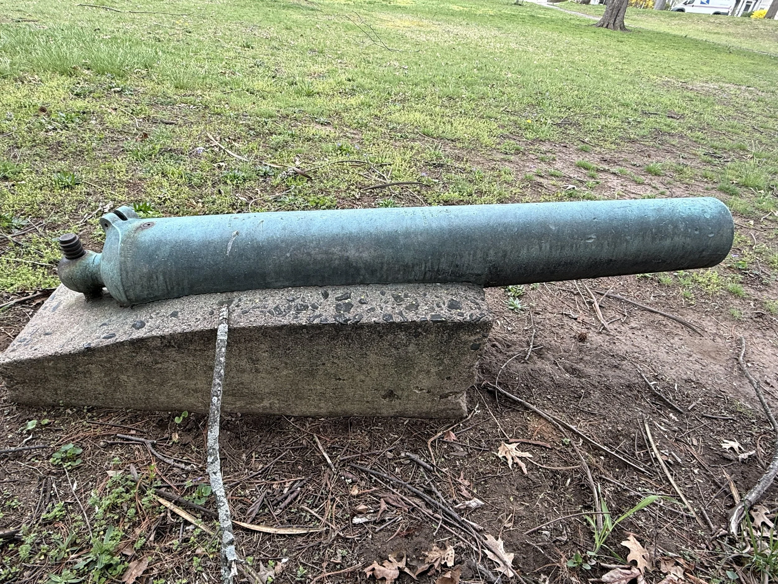 US Navy 12-Pounder Boat Howitzer, Heavy, Number 155 of USS Sassacus is displayed in New Haven, Connecticut - Photo By James Murray