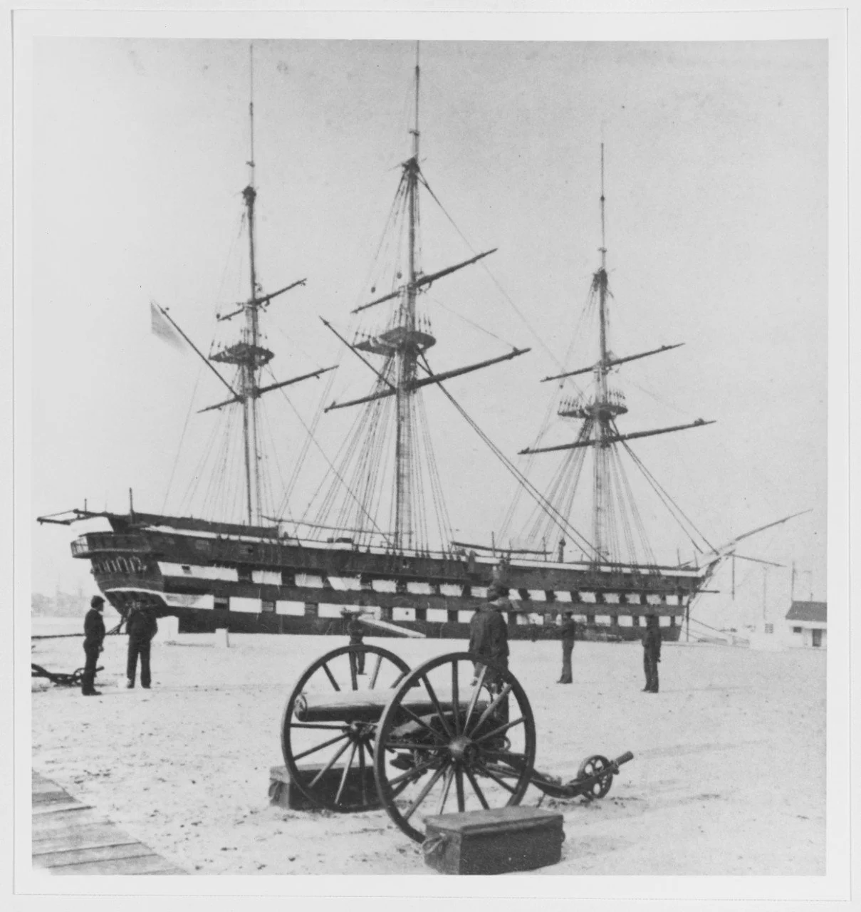 If Pennsylvania had been towed to safety, we might have photos of her like those of the other surviving US Navy Ships of the Line.  Pictured here is USS Vermont.  Naval History and Heritage Command.