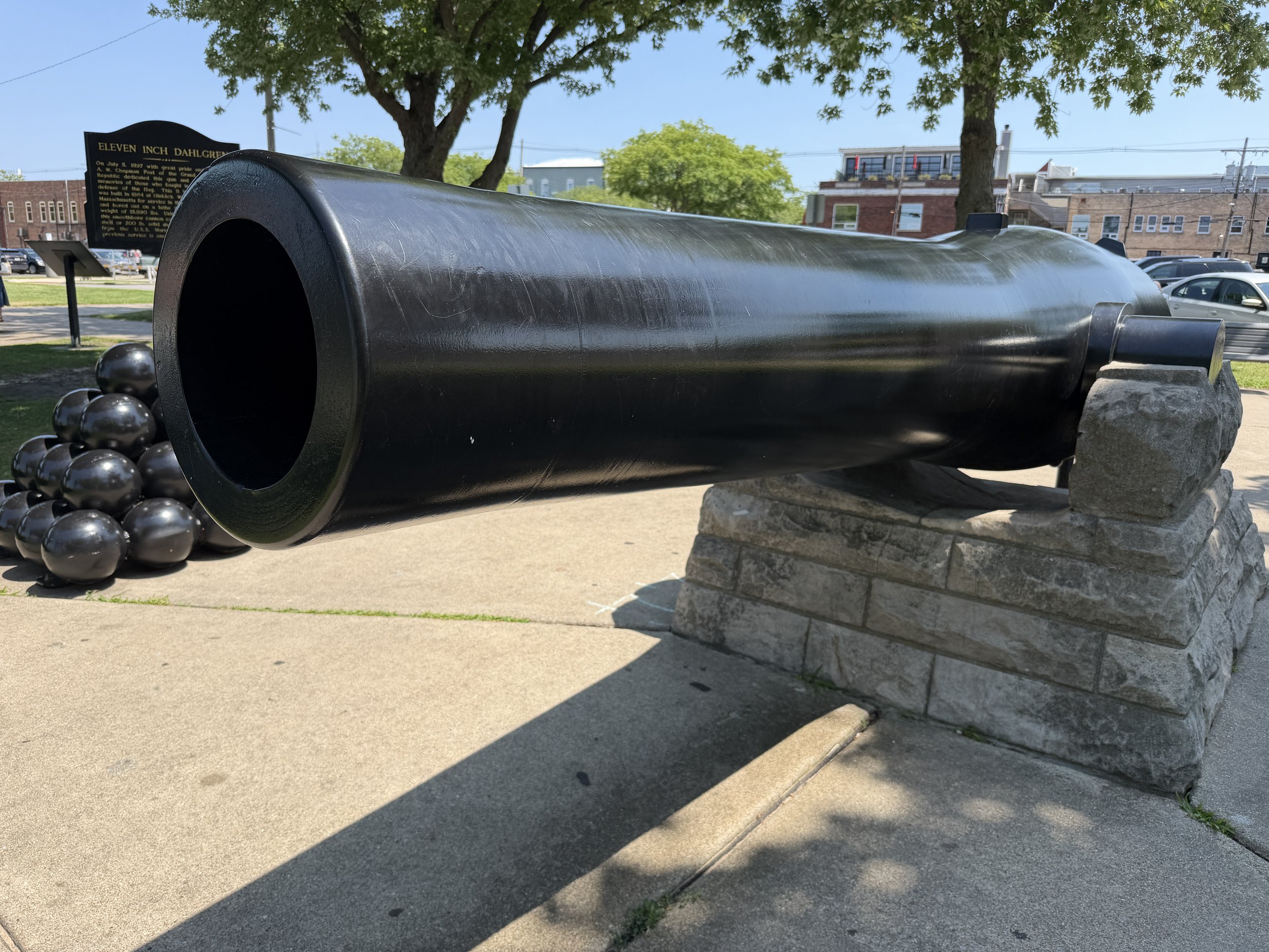 US Navy 11-Inch Dahlgren Number 420 of USS Marion is displayed in St. Joseph, Michigan